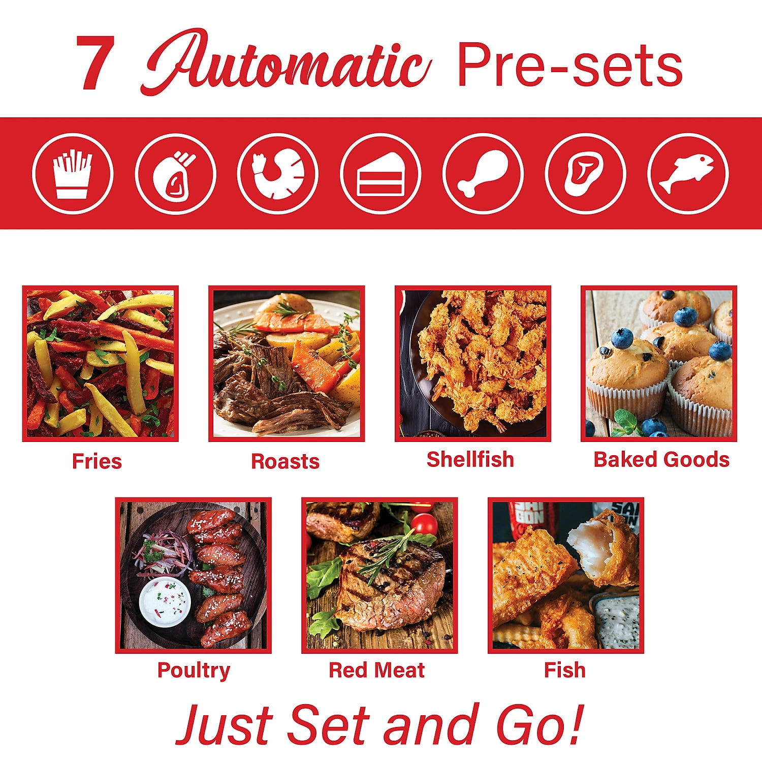 Brentwood Extra Large 1400 Watt 5 Quart Electric Digital Air Fryer with Temperature Control in Black - Image 3