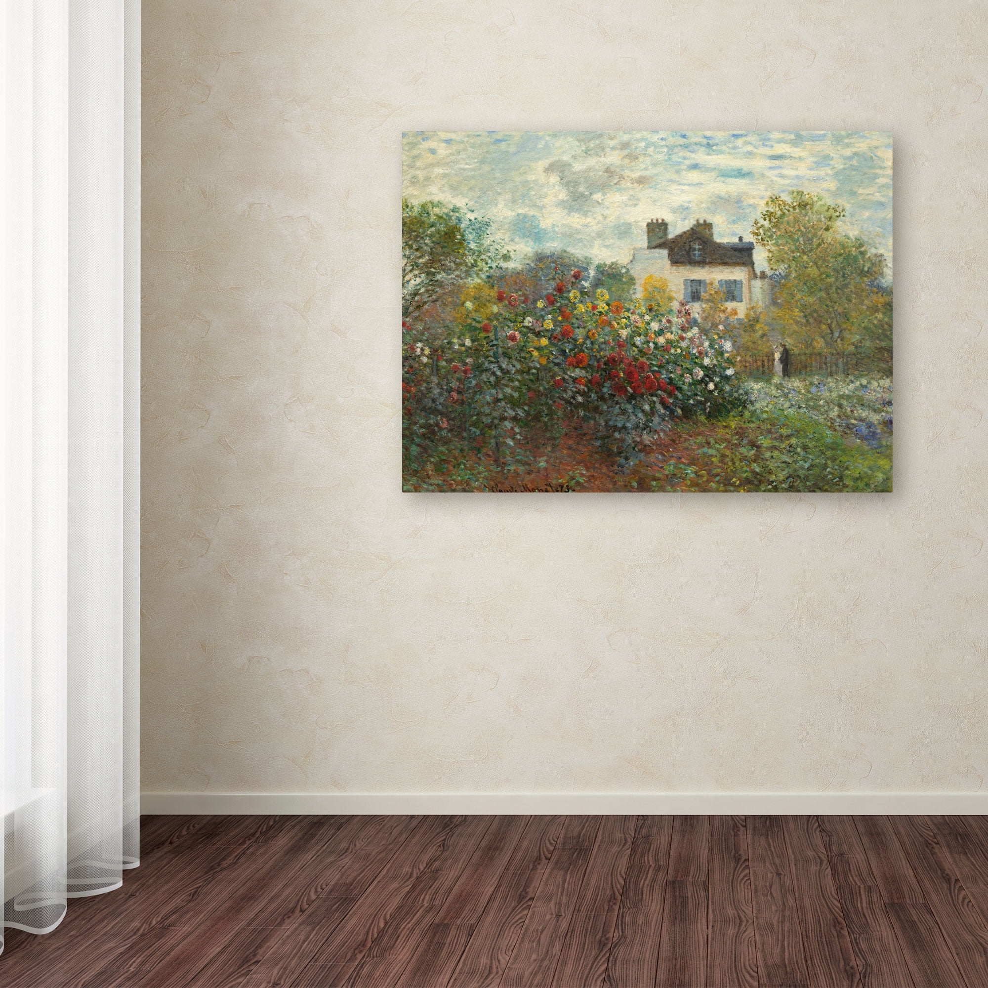 Trademark Fine Art Claude Monet The Artist's Garden In Argenteuil Canvas Wall Art - 35x47 - Image 3