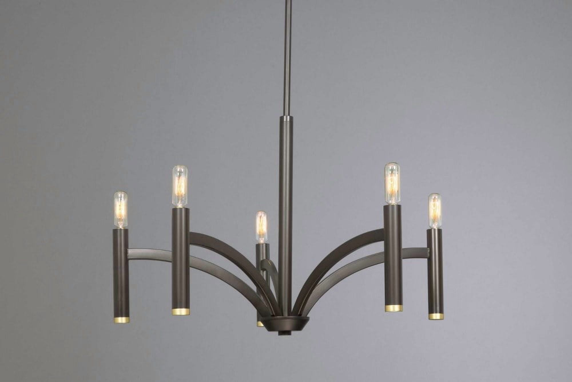 P4718-104-Progress Lighting-Draper - 5 Light Chandelier in Luxe and Mid-Century Modern style - 25 Inches wide by 15.63 Inches high -Traditional - Image 5