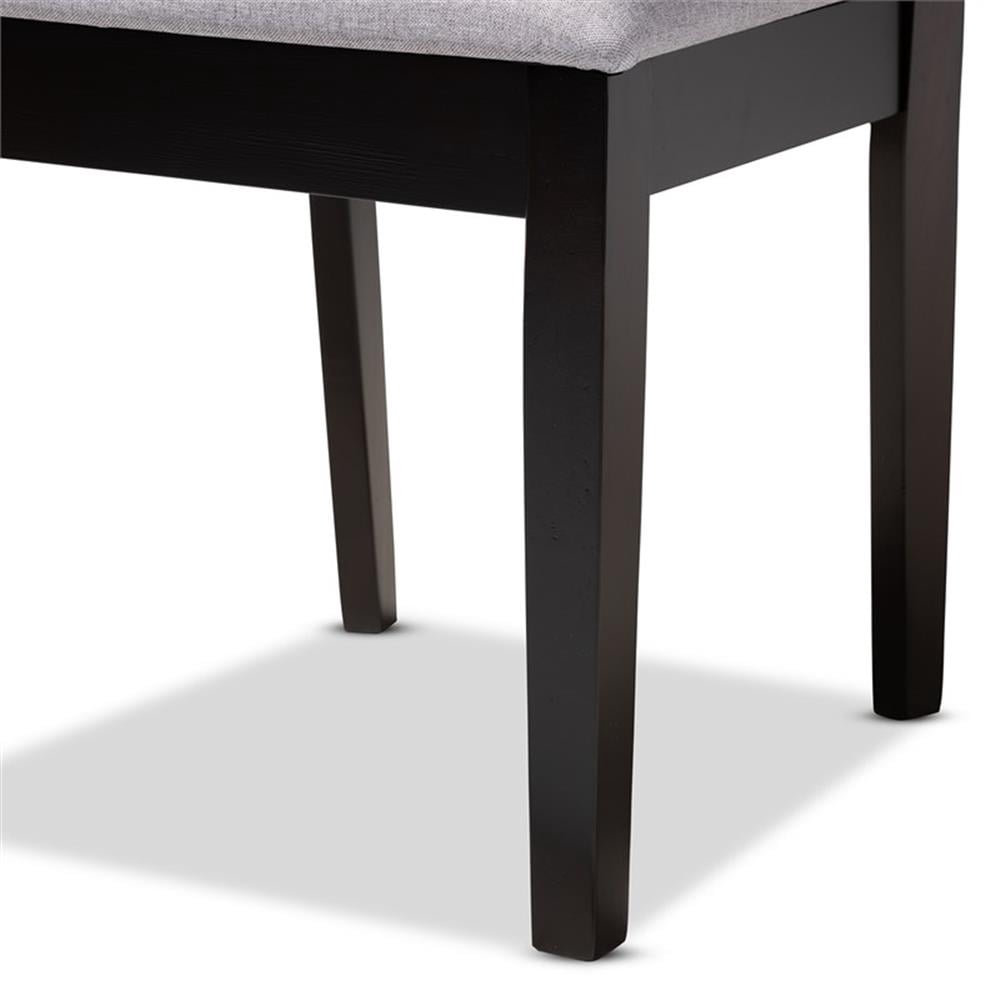 Baxton Studio Caron Fabric and Wood Dining Chairs in Gray and Brown (Set of 4) - Image 6
