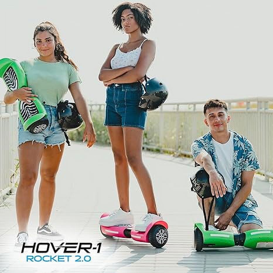Hover-1 Rocket 2.0 Hoverboard for Teens, LED Lights, Max Speed 7 mph, Green - Image 3