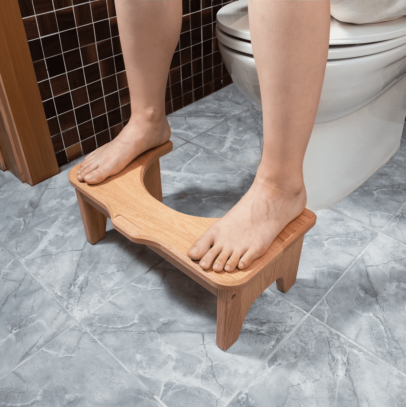 CONSDAN Squatting Toilet Stool, Bathroom Stool, Poop Stool, Step Stools for Kids (Natural Color) - Image 3