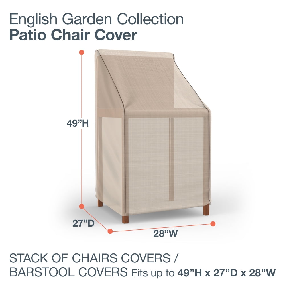 Budge 49" Brown and Beige Patio Stacked Chair/Barstool Cover, English Garden (2 Pack) - Image 4