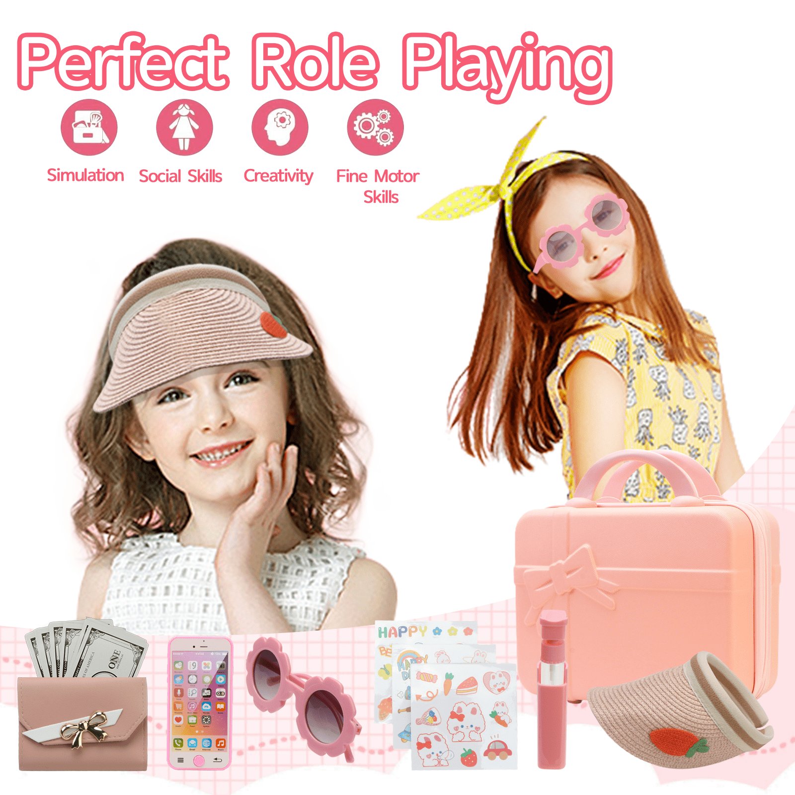 TiokMc 39-Piece Kids Toy Travel Bag & Makeup Kit for Girls - Ideal Birthday Gift for 6-15 Year Olds - Image 7