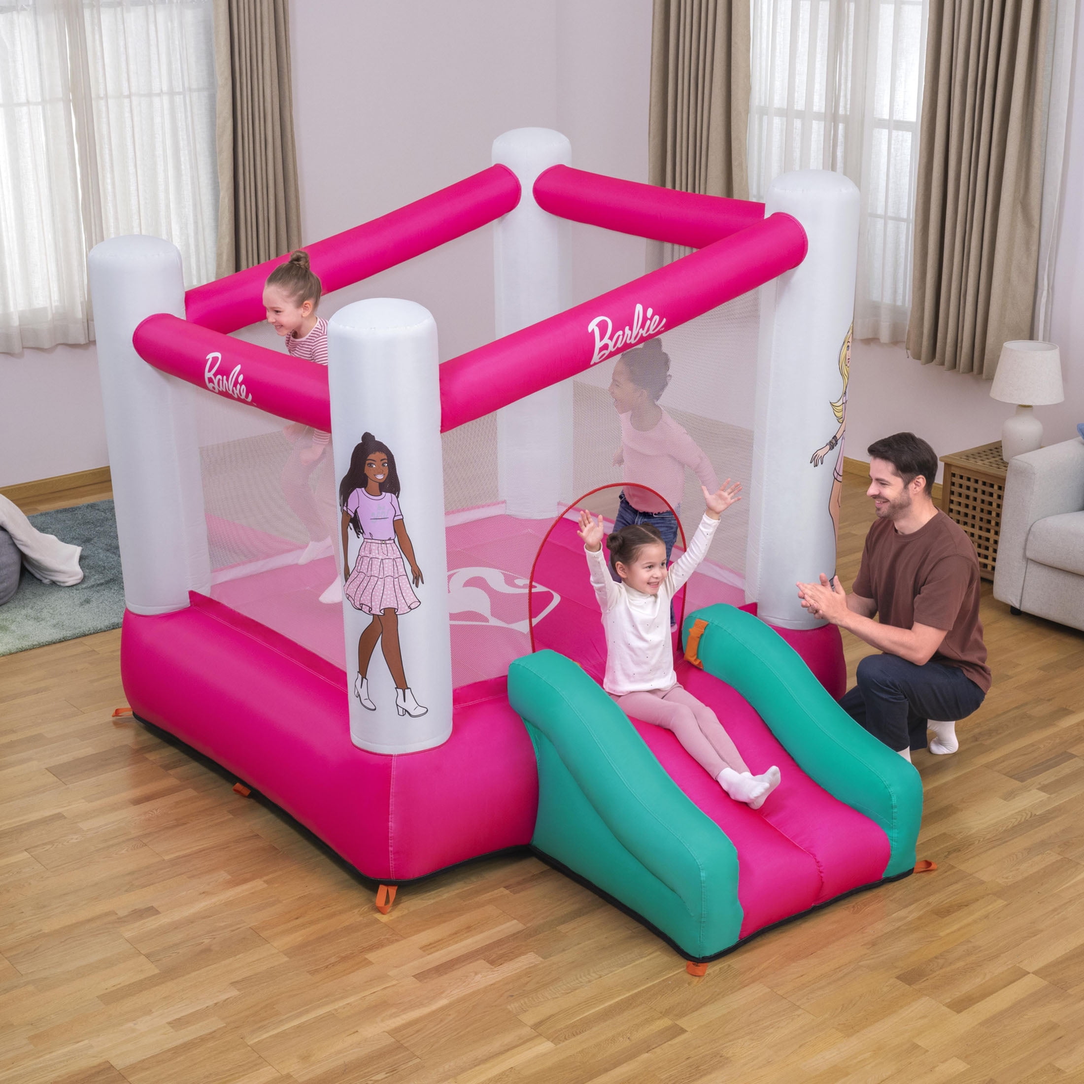 Barbie Bounce House with Extra-Wide Slide, Mesh Walls and Blower, Indoor/Outdoor, Ages 3+ - Image 5