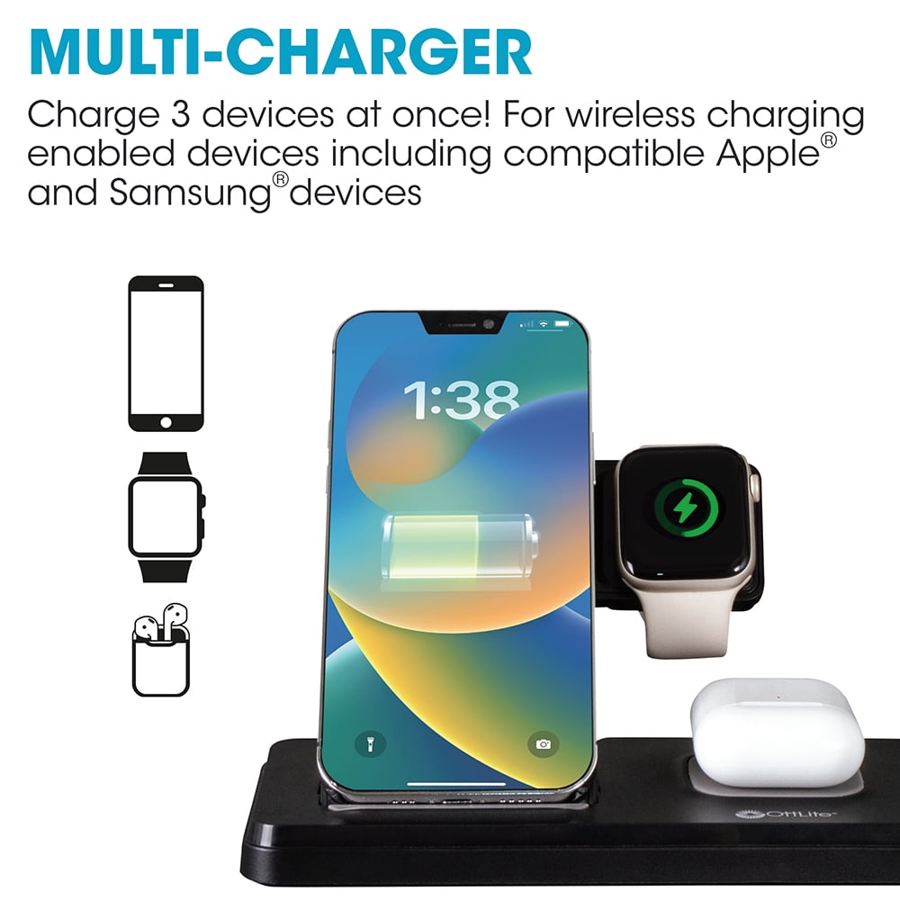 OttLite LED Desk Light with Multi-Device Charging Station, Black - Image 11