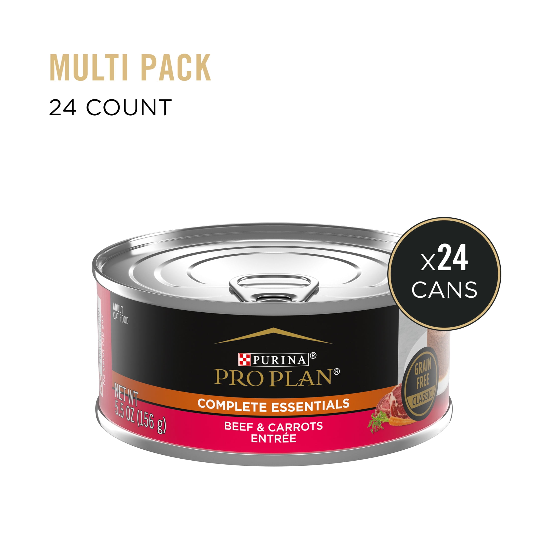 Purina Pro Plan, Grain-Free Beef & Carrots Entree, Wet Cat Food, 5.5 oz Cans, 24 Pack - Image 7