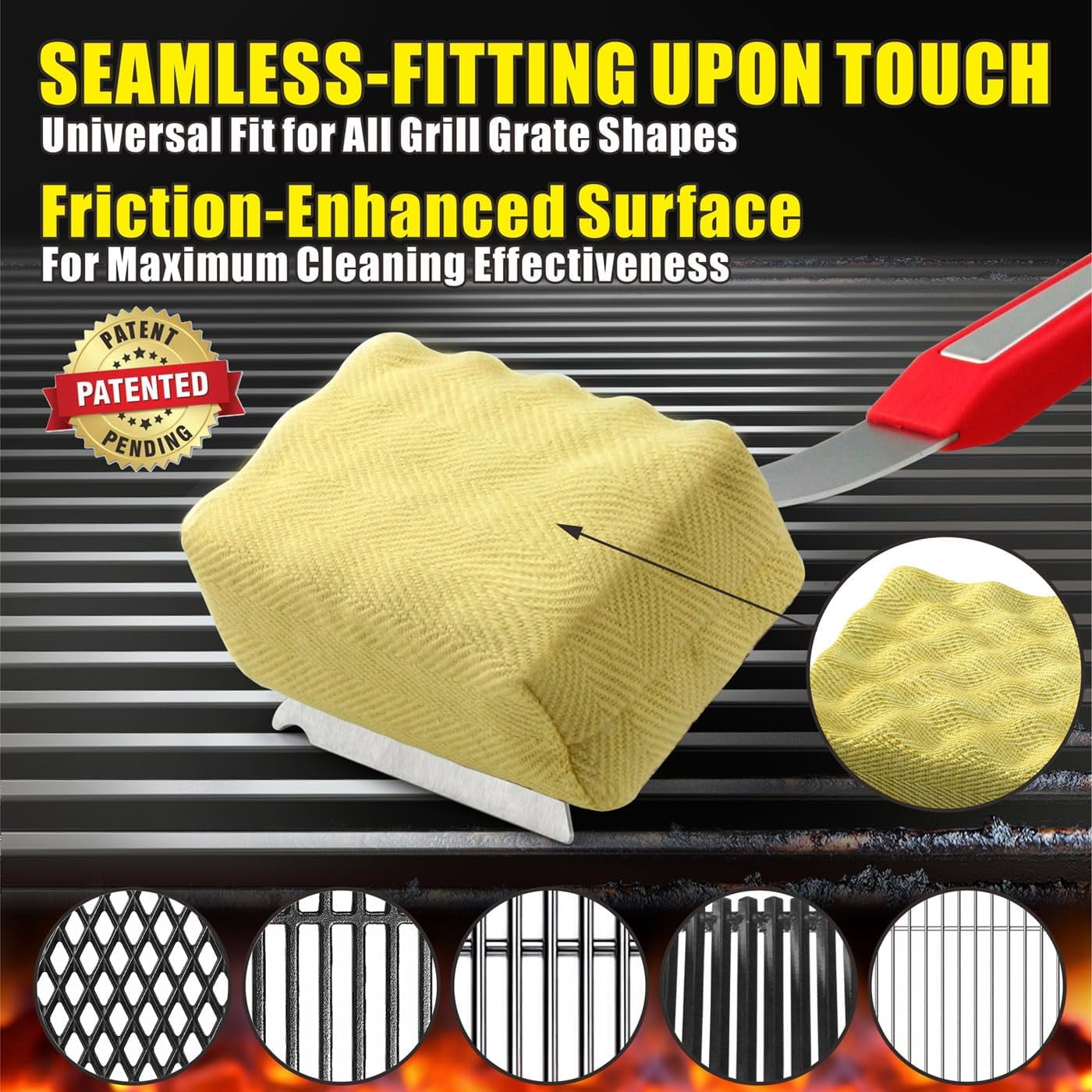 GRILLART Grill Brush Bristle Free. Upgraded BBQ Replaceable Cleaning Head, Unique Seamless-Fitting Scraper Tools for Cast Iron/Stainless-Steel Grates, Safe Barbecue Grill Cleaner-Red - Image 5