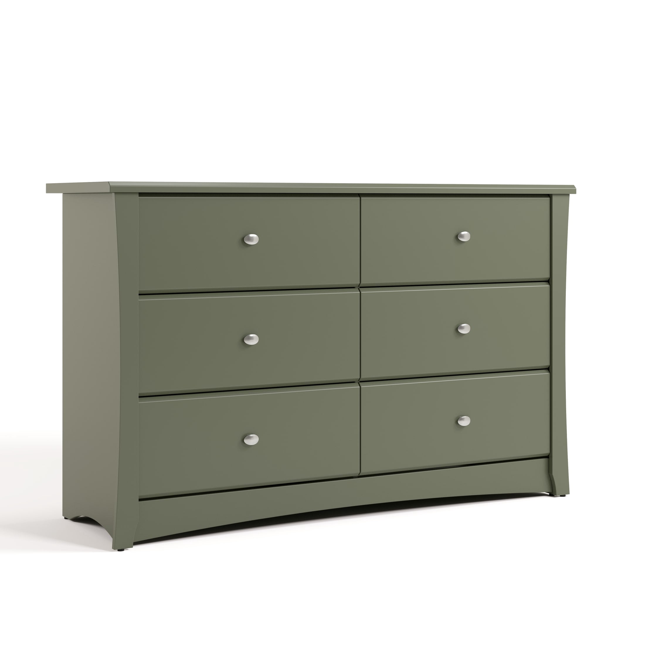 Storkcraft Crescent 6 Drawer Nursery Dresser, Olive - Image 7