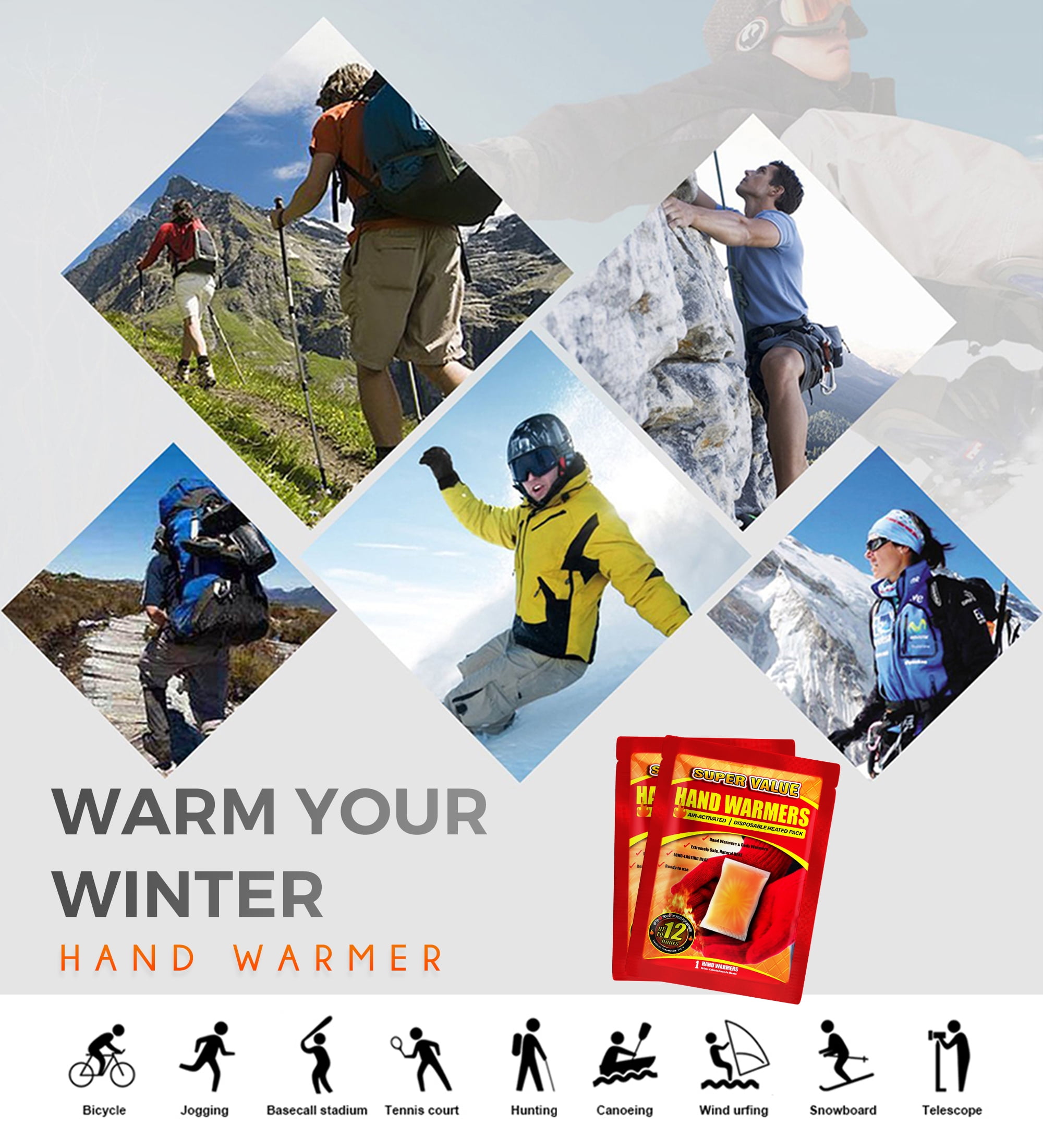 NFTIGB Hand Warmers Disposable 240 Pack, Long Lasting Safe Air Activated, up to 12 Hours of Heating - Image 4