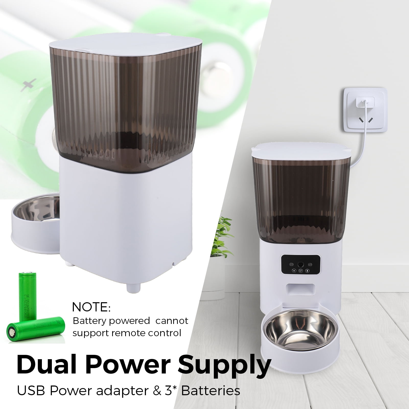 5L Automatic Cat Dog Feeder with Camera, App Control Smart Pet Feeder Food, HD Camera for Voice and Video Recording,Detachable for Easy Clean - Image 6