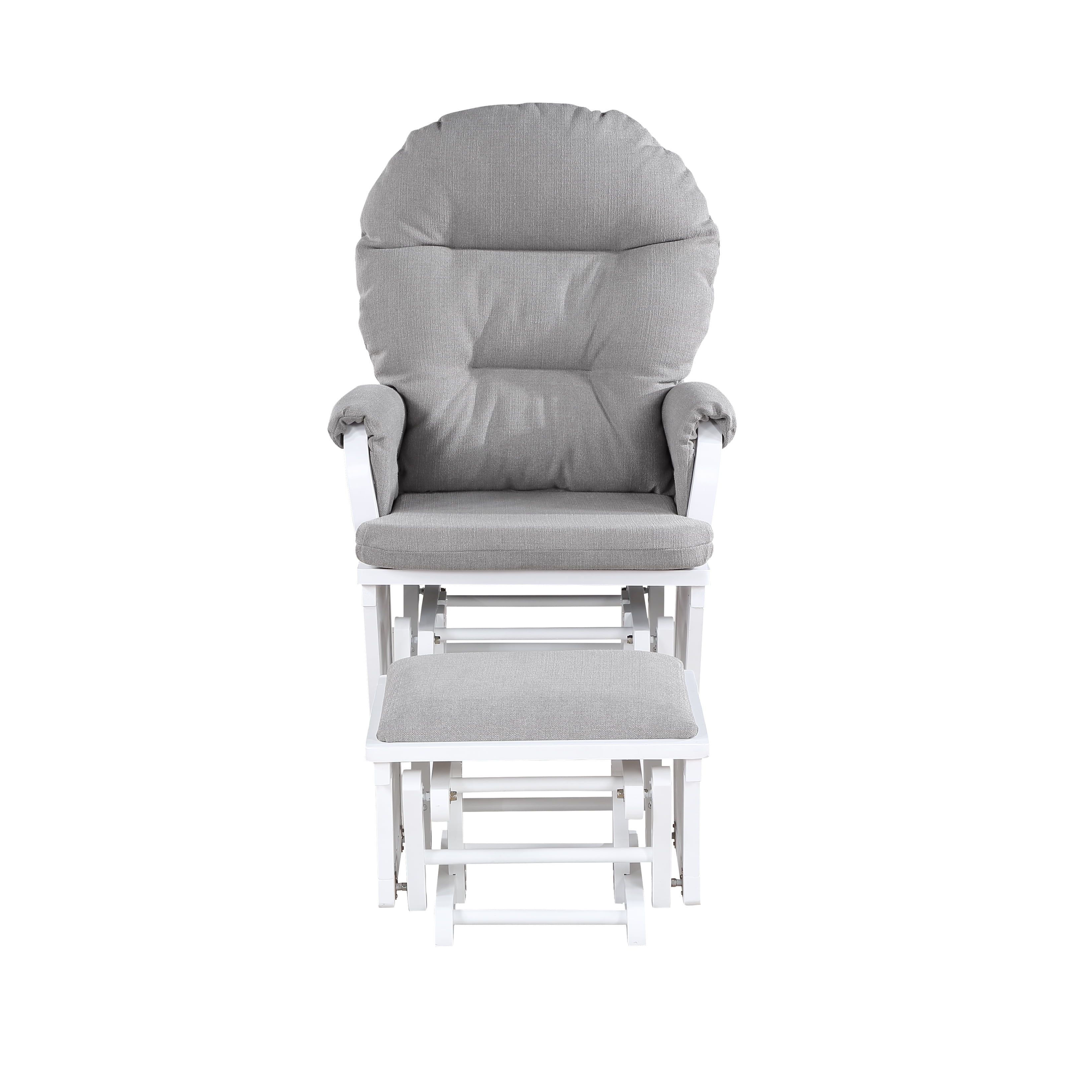 Suite Bebe Monti Storage Glider and Ottoman, White Finish with Oyster Cushions - Image 3