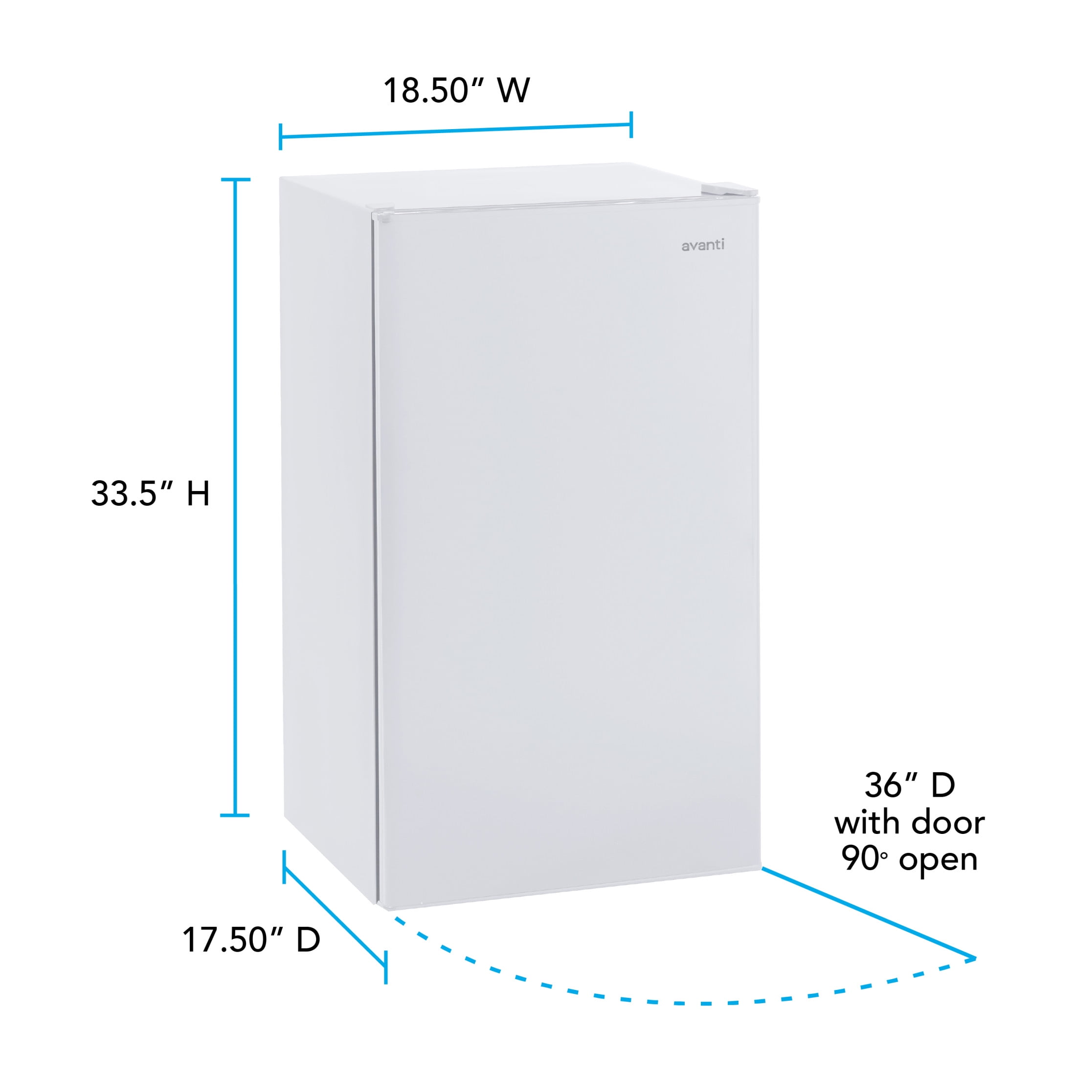 Avanti 3.2 cu. ft. Compact Refrigerator, Mini-Fridge, in White (RM3306W) - Image 2