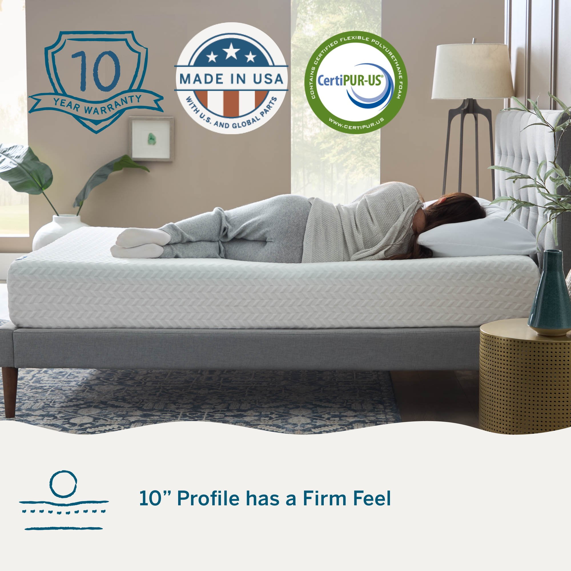 Lucid Refresh Queen Tight Top 10" Firm Memory Foam Mattress with Gel Infusion and Ventilation - Image 8