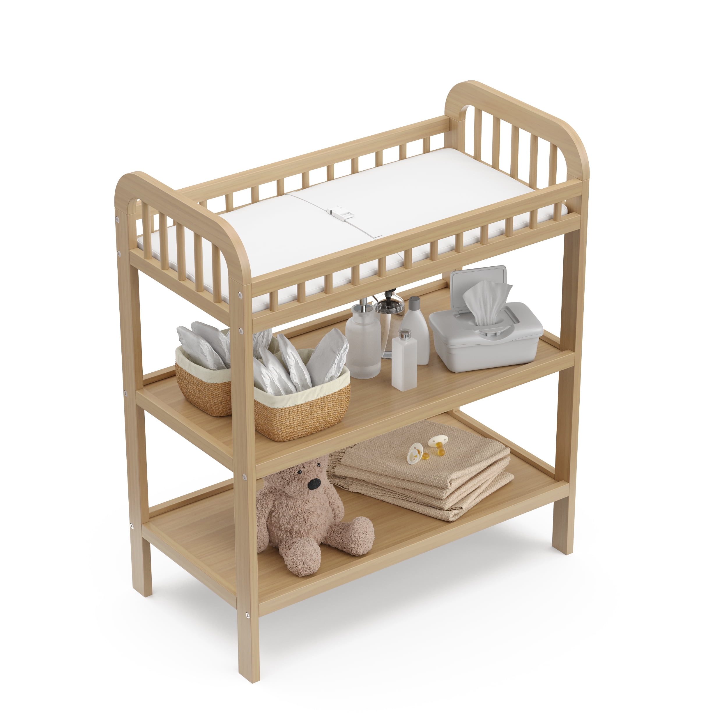 Storkcraft Pasadena Infant Changing Table with Changing Pad, Driftwood - Image 7