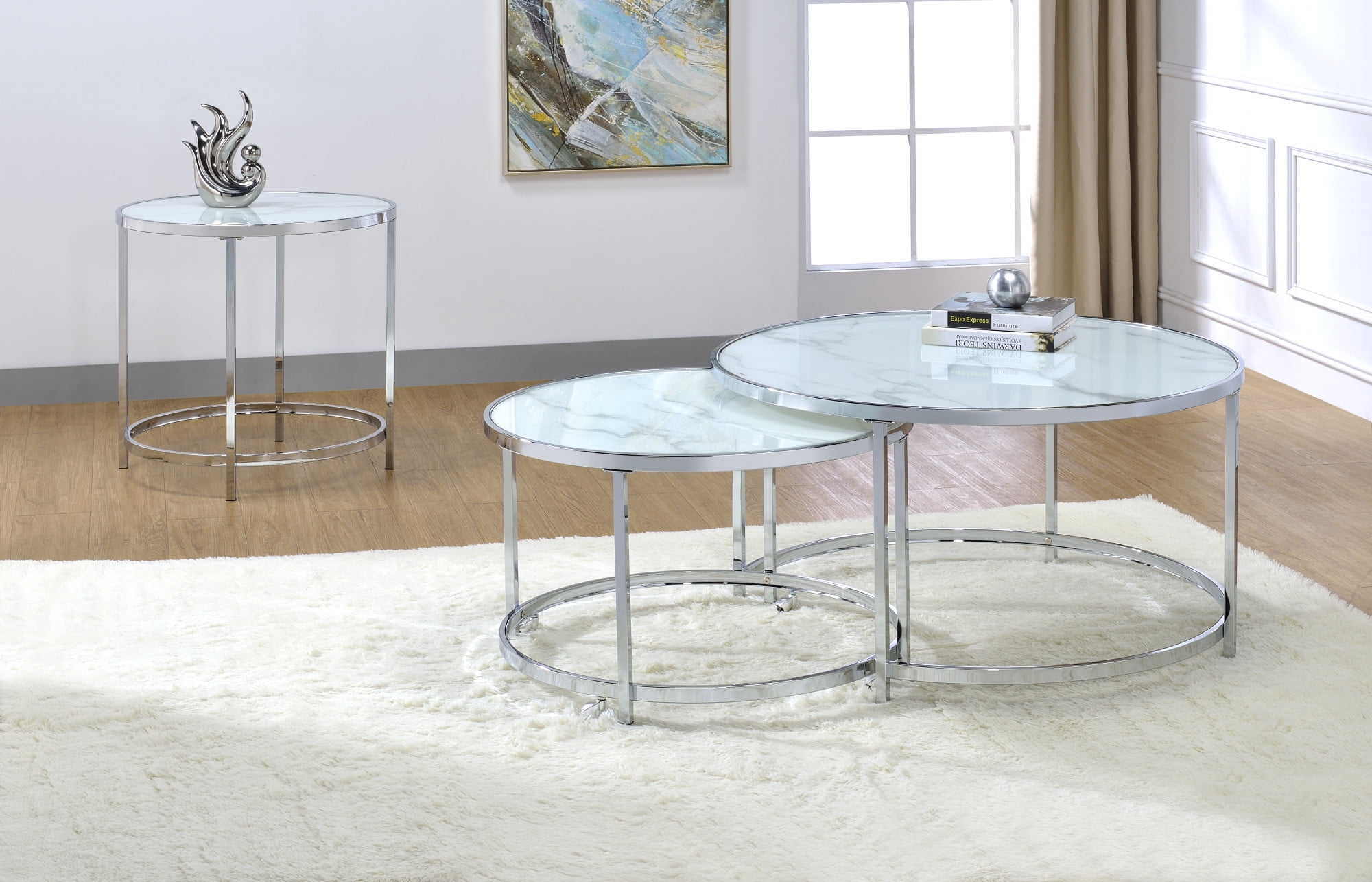 Steve Silver Rayne Faux Marble Nesting Coffee Tables - Image 5
