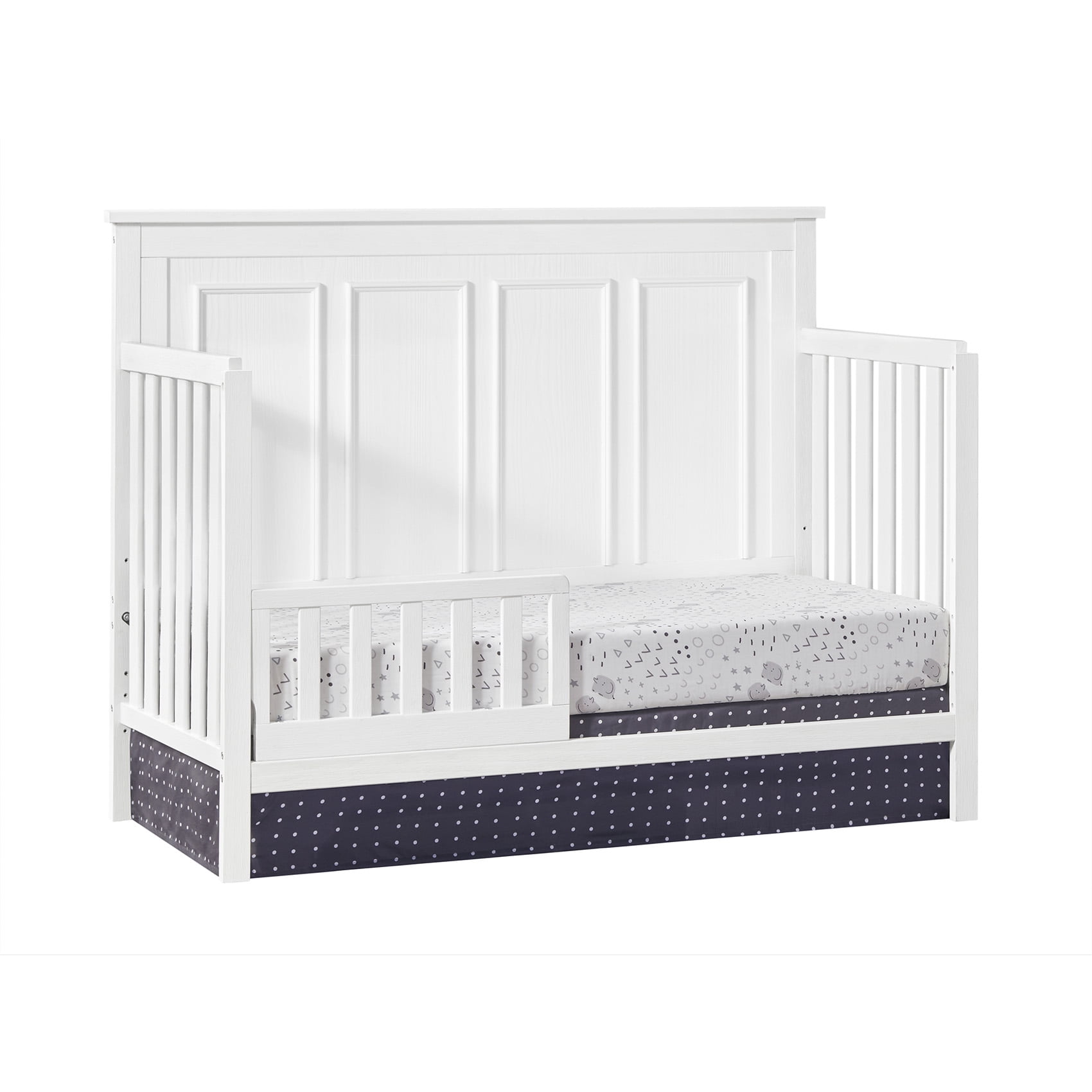 Oxford Baby Farmington 4-in-1 Convertible Crib, Rustic White, Wooden Crib - Image 10