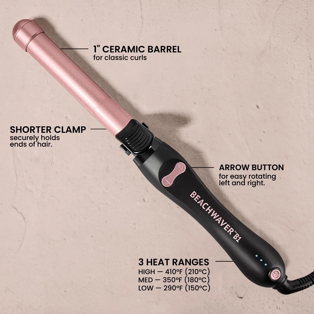 Beachwaver B-Series Ceramic Rotating Curling Iron, Midnight Rose, 1 inch - Image 5