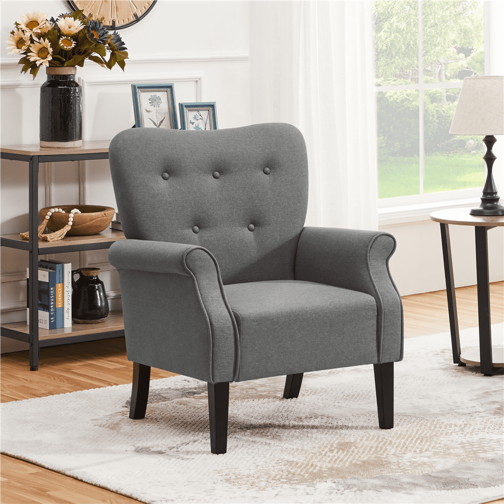 Renwick 2pcs Modern Accent Arm Chair, Dark Gray - Image 4
