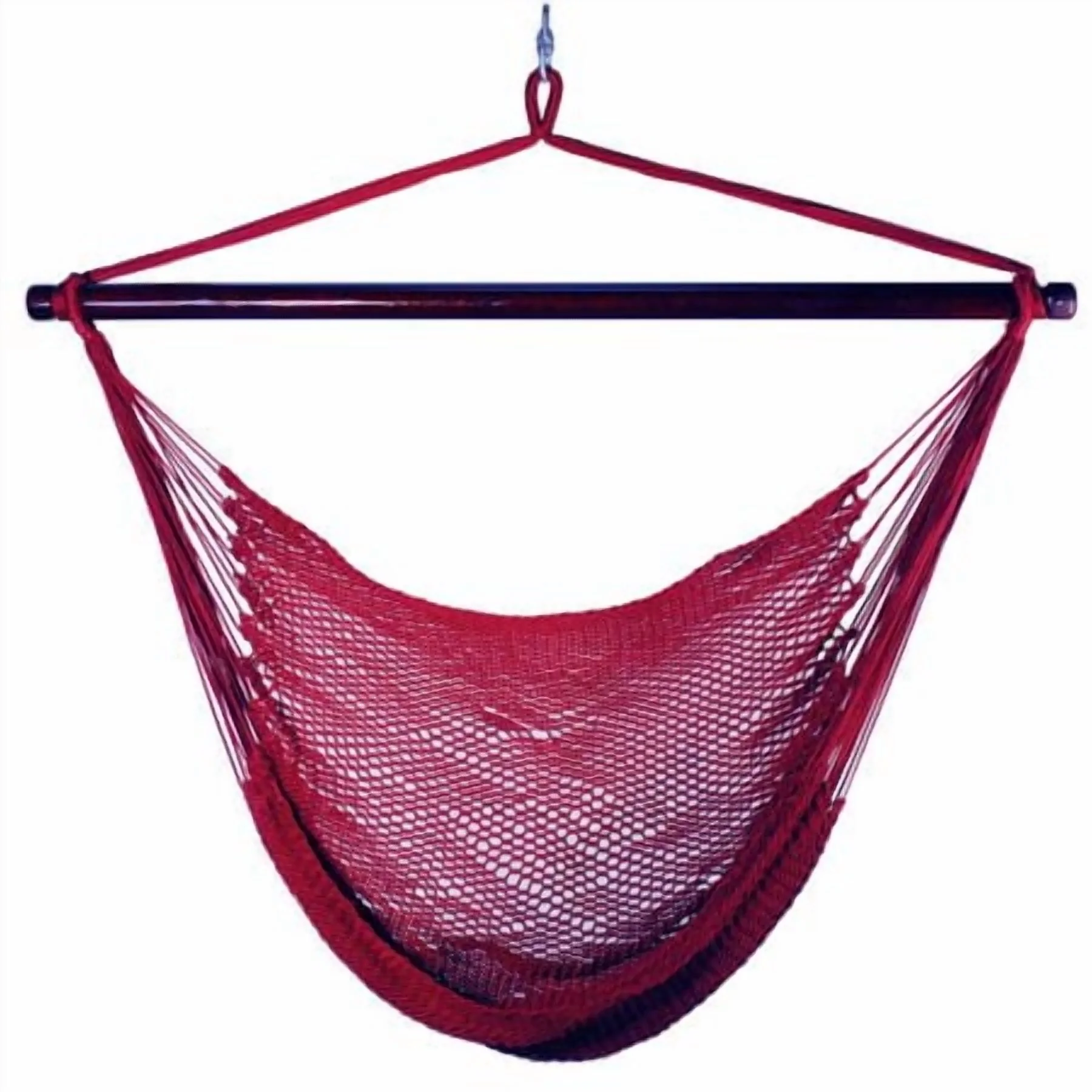 Algoma Net Company 4913B Hanging Caribbean Rope Chair - Burgundy - Image 3