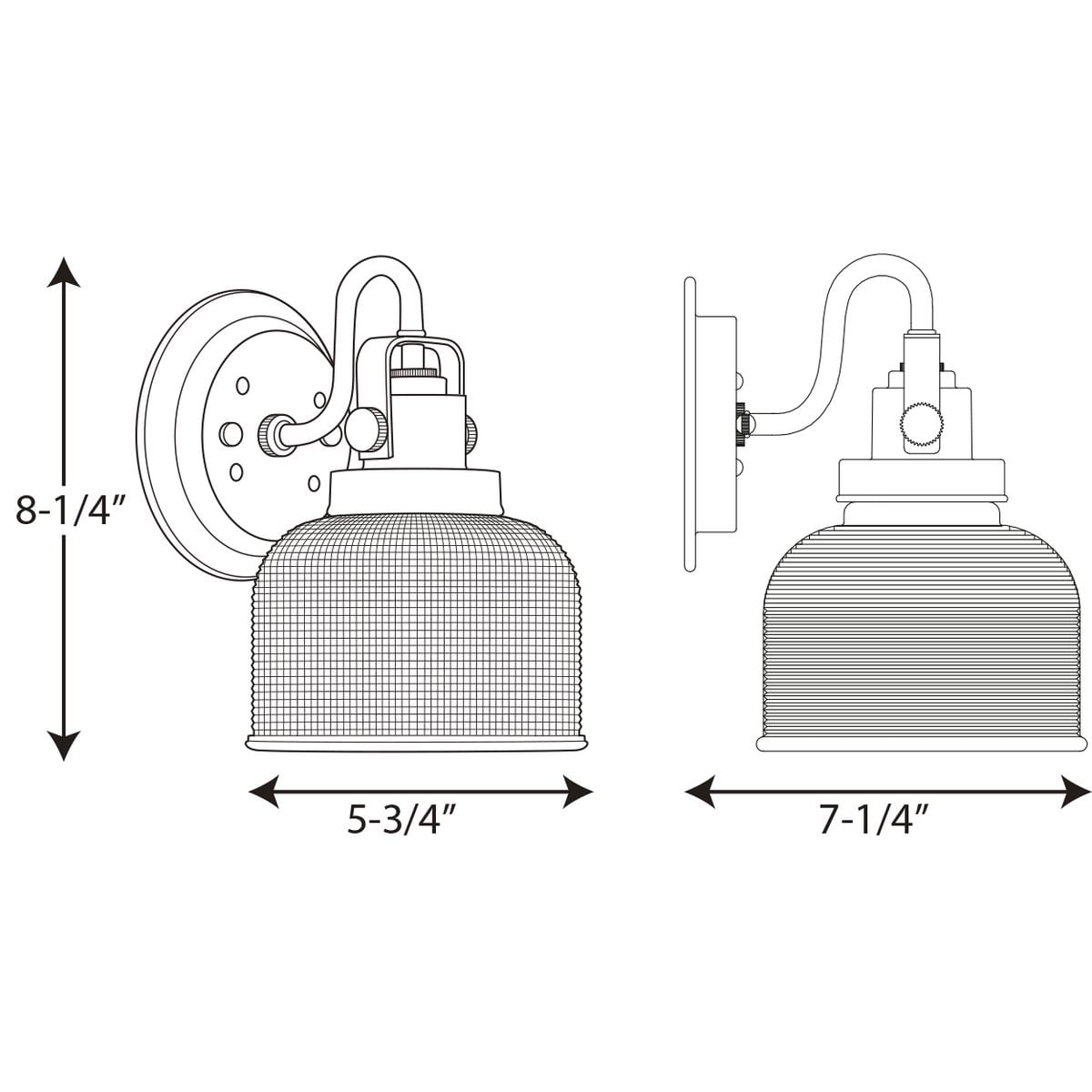 Archie Collection One-Light Venetian Bronze Clear Double Prismatic Glass Coastal Bath Vanity Light - Image 2