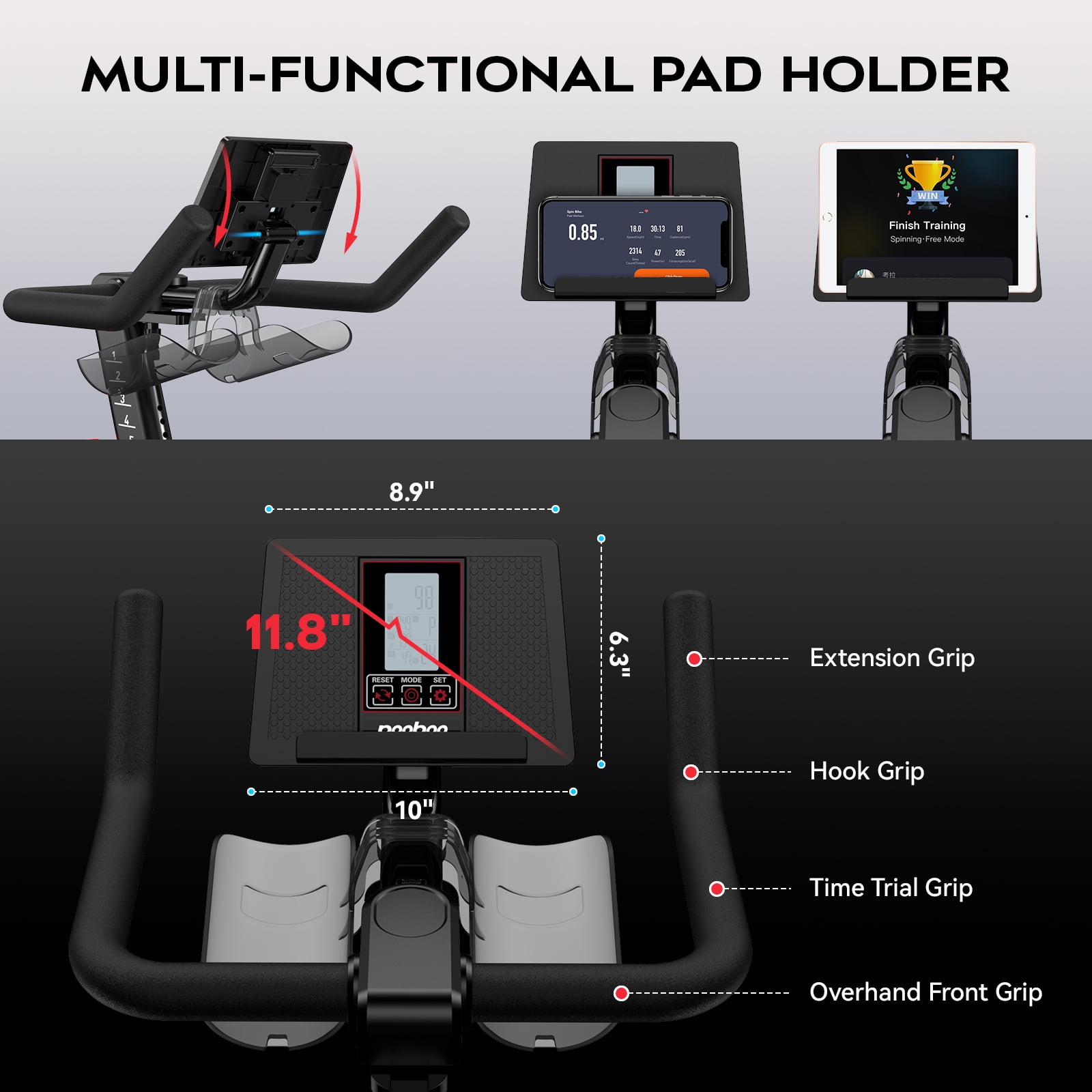 TOSSFD Magnetic Exercise Bike for Home Gym - 40 lbs Flywheel, 380 lbs Weight Capacity, Commercial Grade Indoor Cycling Bike, Stationary Bike with LCD Monitor & APP - Image 7