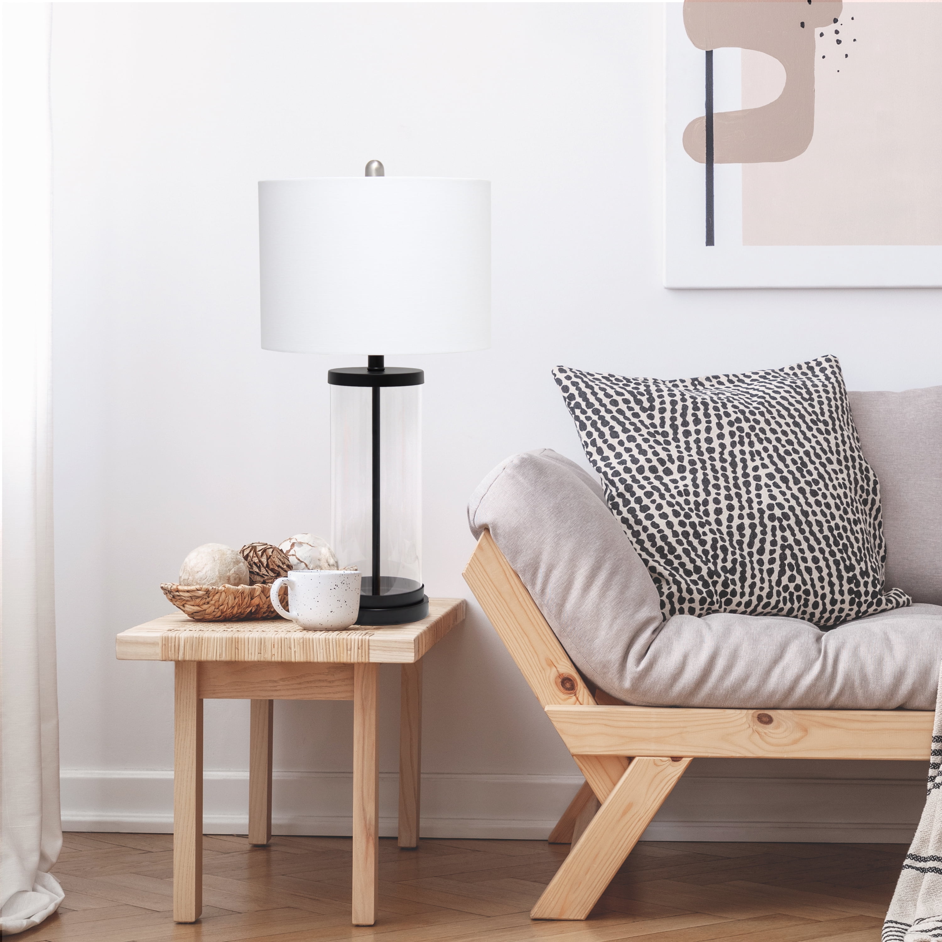 Elegant Designs Enclosed Glass Table Lamp, Black - Image 2