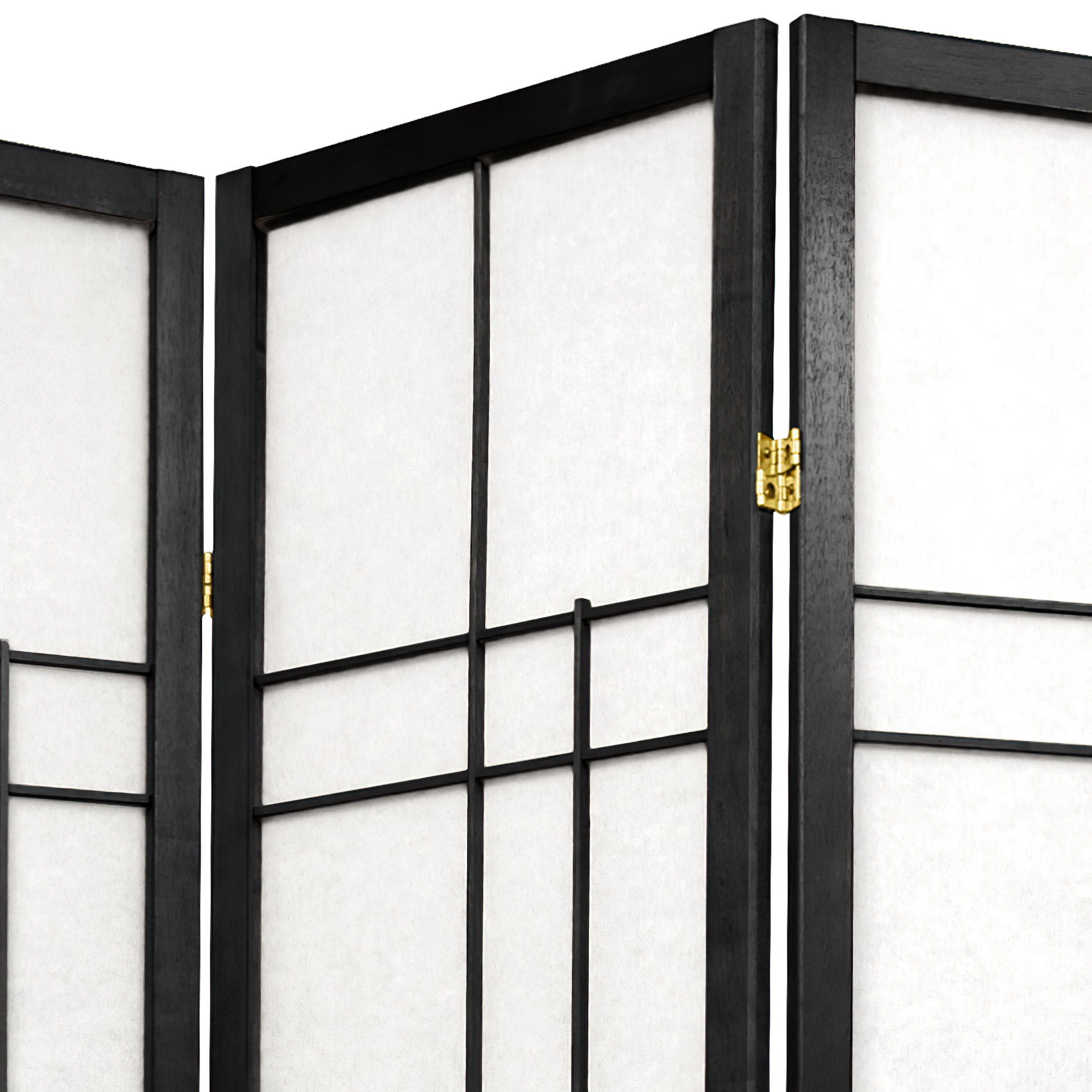 Red Lantern 7 ft. Tall Eudes Shoji Screen - Black - 4 Panels - Image 3