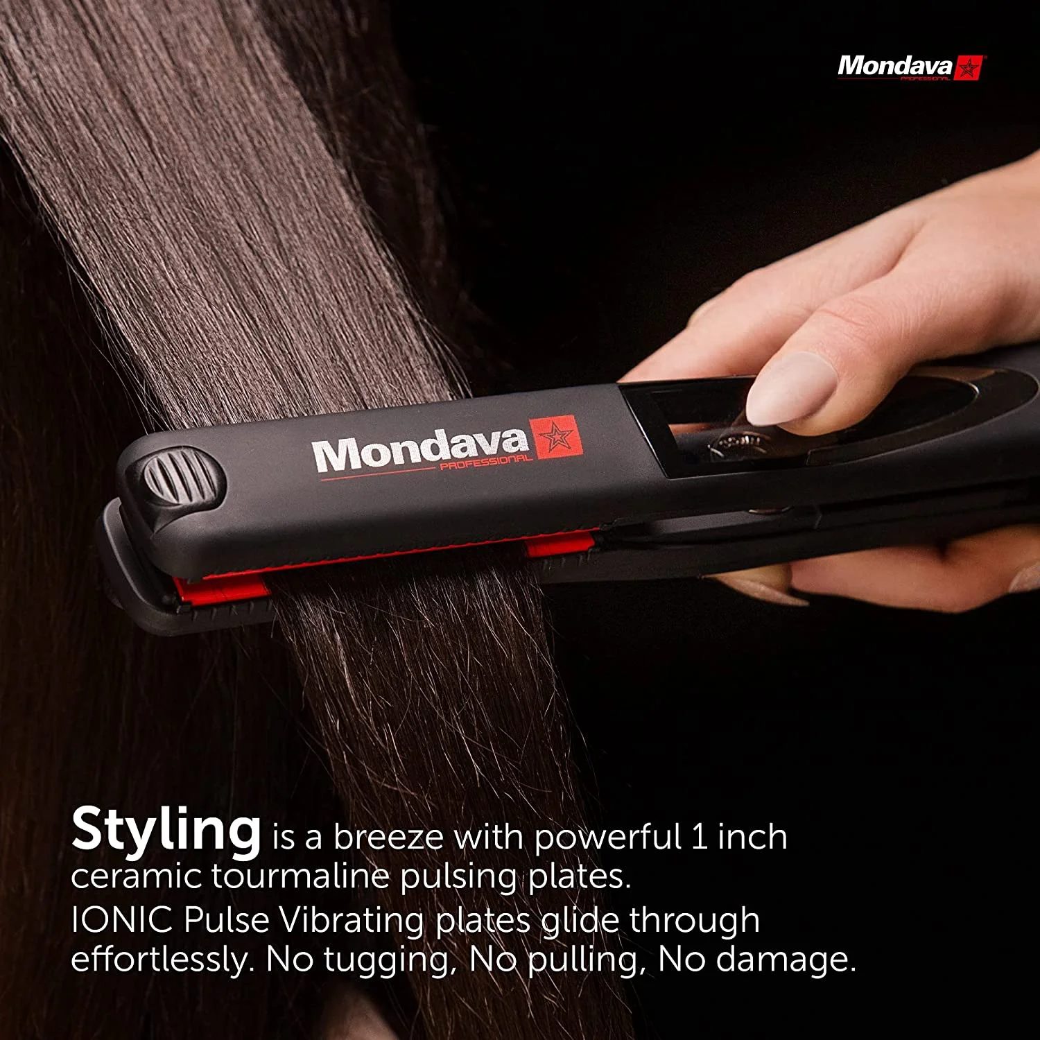 MONDAVA Ceramic Tourmaline Flat Iron and Curler, Pulse Vibration to Tame Wild Hair in 8 Min, Hair Straightener - Image 7