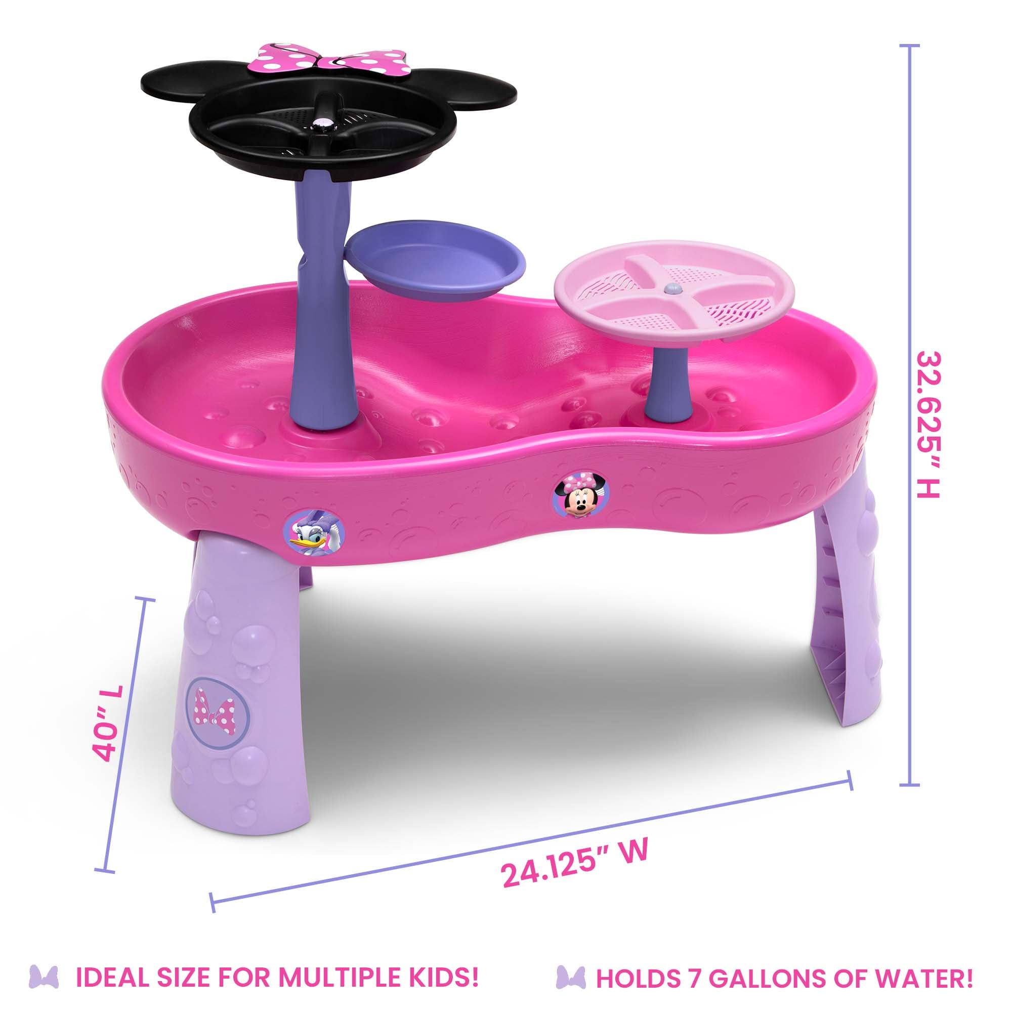 Disney Minnie Mouse Water Table by Delta Children - 3-Tier Water Table with 11-Piece Toy Set, Pink - Image 2
