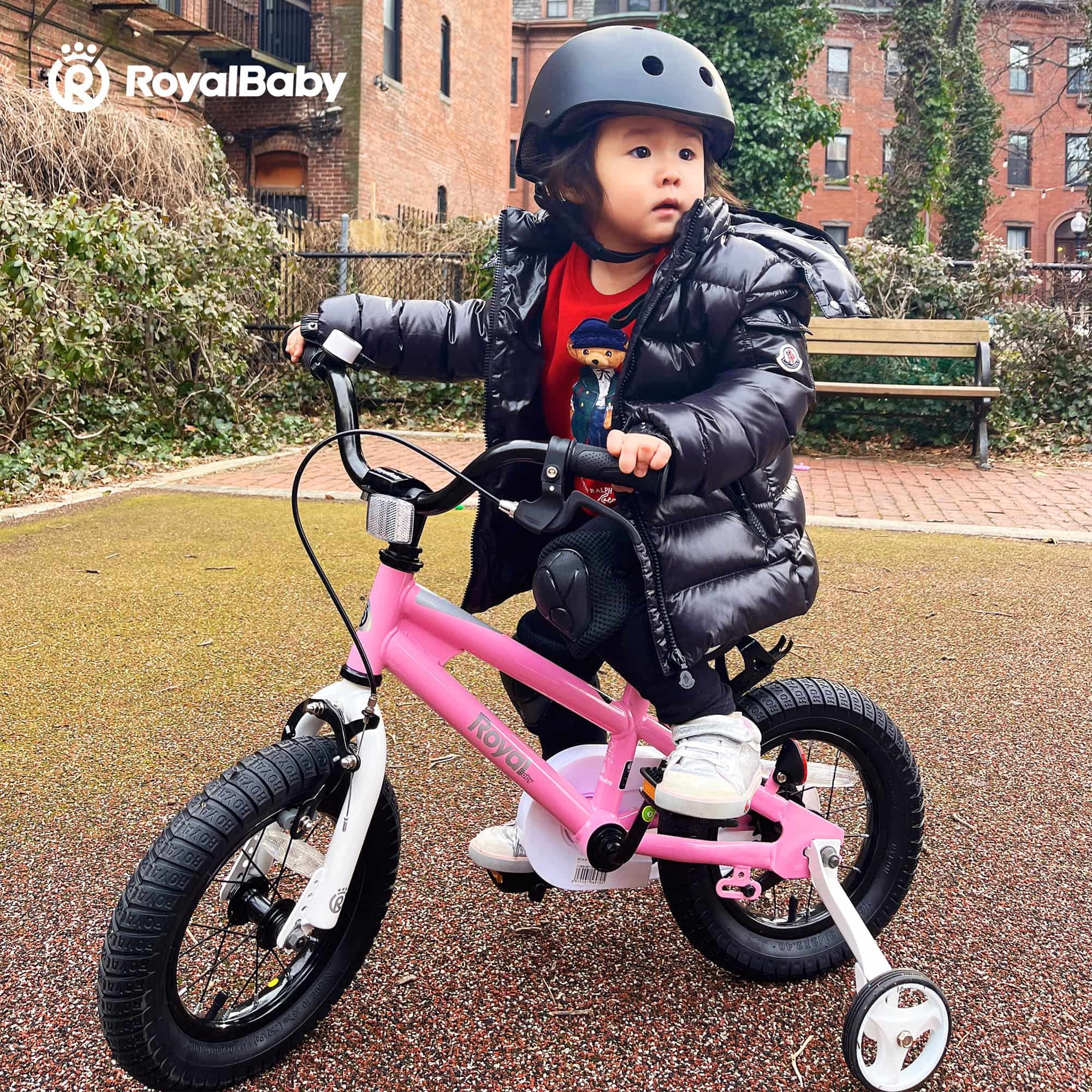 Royalbaby Boys Girls Kids Bike 14 In BMX Freestyle Pink 2 Hand Brakes Bicycles with Training Wheels Child Bicycle - Image 11