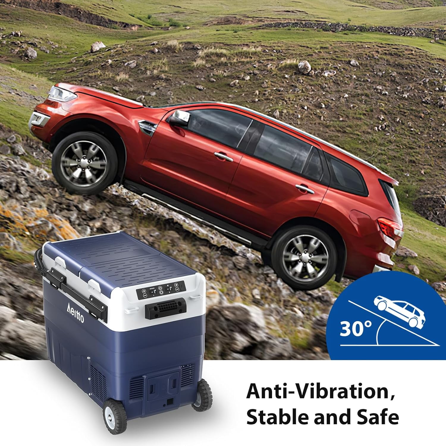 Aeitto 12 Volt Car Refrigerator, 52QT(50L) Dual Zone Portable Car Fridge Freezer -4℉-68℉ Electric Cooler Dual Temp Control Cooling Freezing 12/24V DC & 100-240V AC for Travel, Camping, RV, Road, Home - Image 10