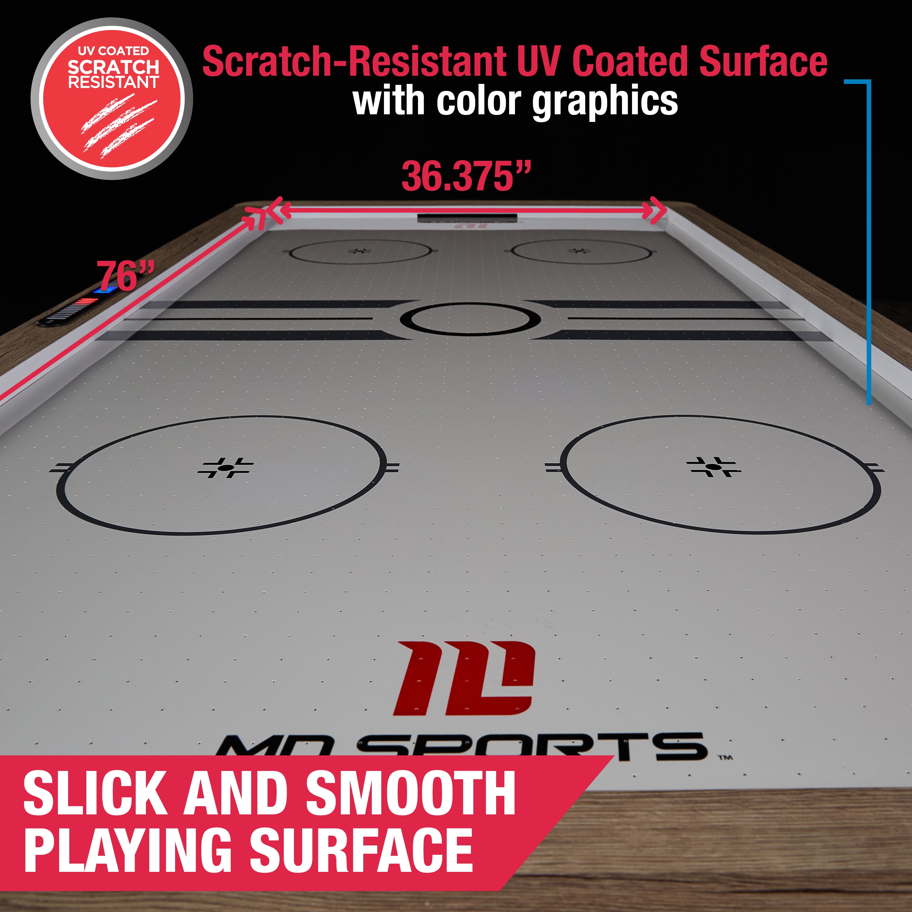 7 ft. Hinsdale Air Hockey Table With Pusher and Puck Set by MD Sports - Image 7