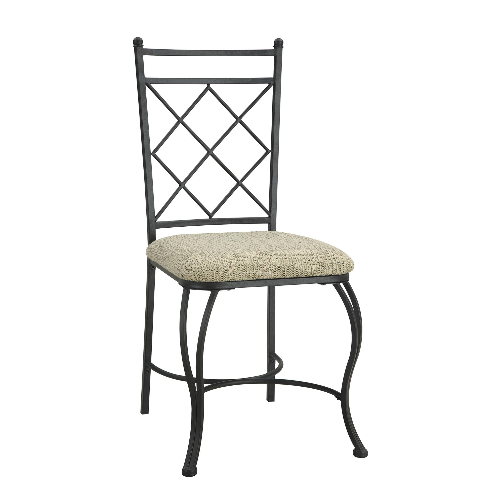 DHP Traditional Glass Top Metal 5-Piece Dinette, Black/Beige - Image 9