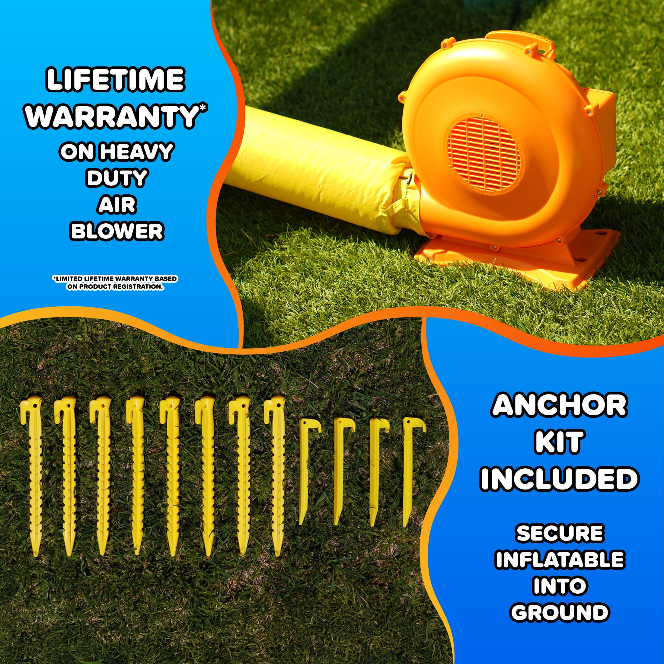 Sportspower My 1st Jump N Play Inflatable Bounce House for Kids with Ball Pit & Hoop, 132" x 138"x 81.6", 400W Blower Included - Image 3