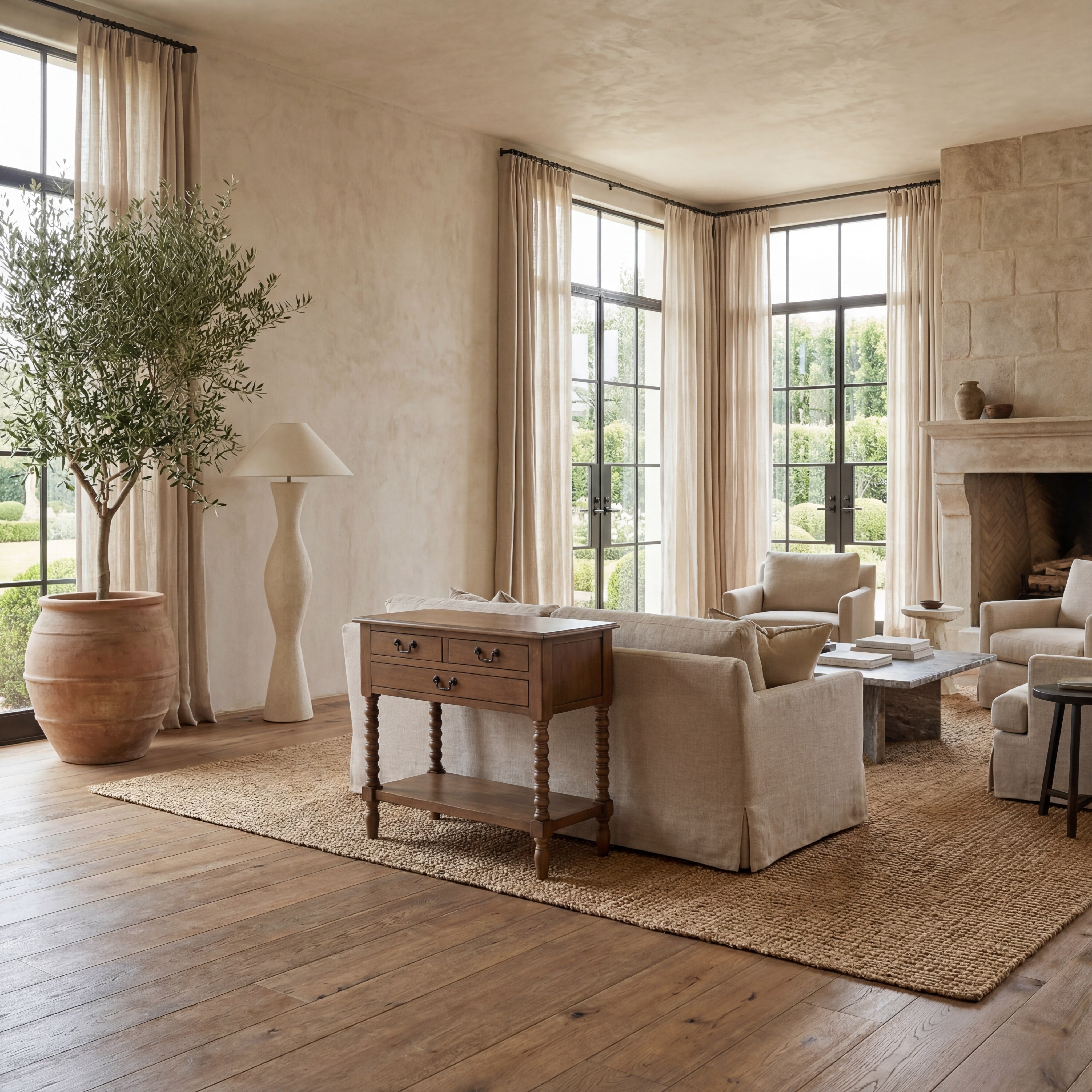 SAFAVIEH Athena French 3-Drawer Brown Wood Rectangle Console Table (23.5 in. W x 13 in. D x 29.5 in. H) - Image 5