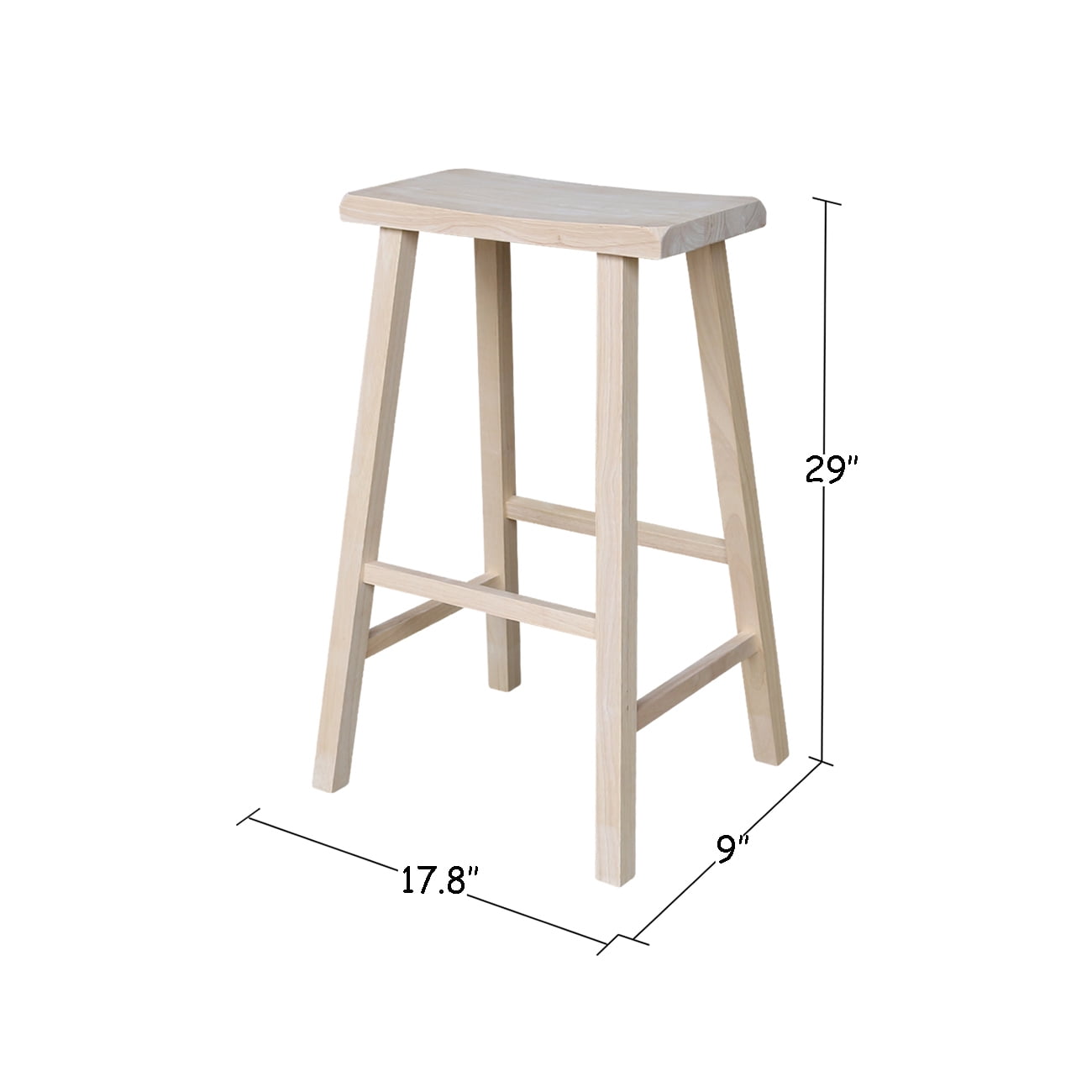 International Concepts Wood Saddle Seat Stool - 29" Seat Height - Unfinished - Image 6