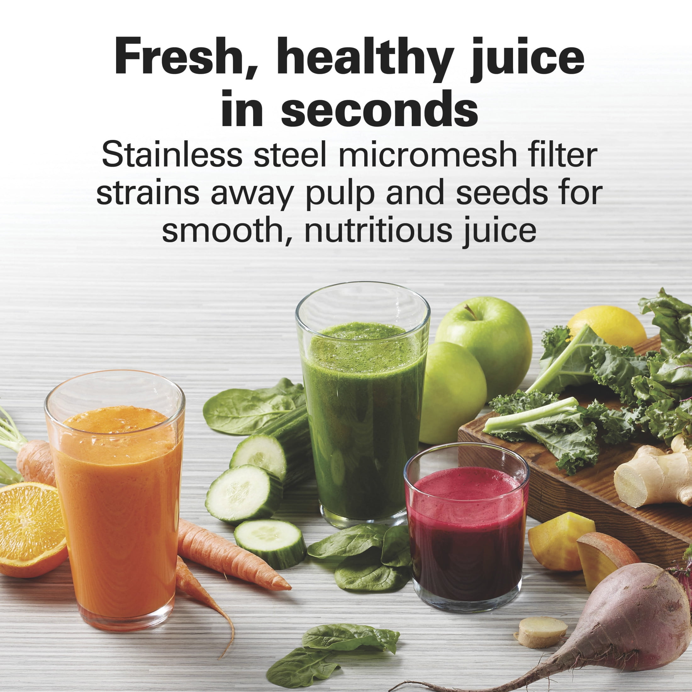 Hamilton Beach Easy Clean Juicer Machine for Fruits and Vegetables with Easy Sweep Cleaning Tool & Extra Large Chute, Extractor de Jugos, Black & Stainless - Image 2