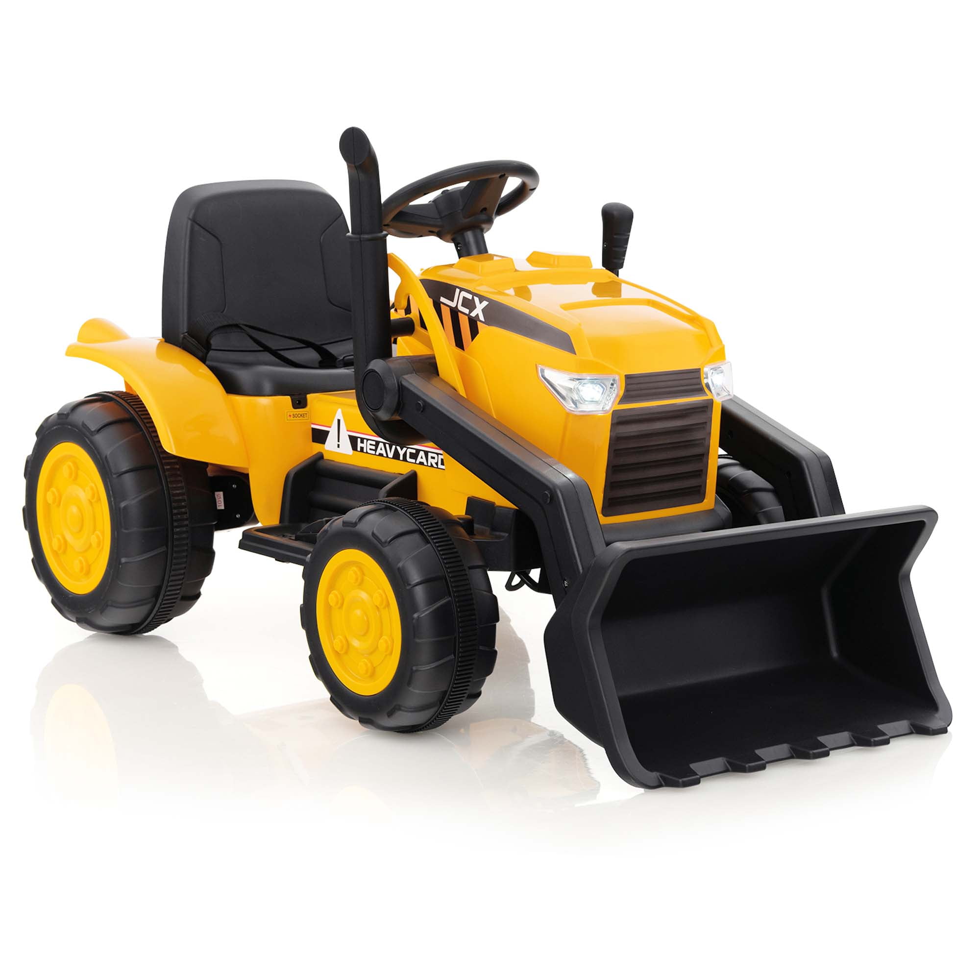Costway 12V Kids Ride On Excavator Digger Electric Bulldozer Tractor RC with Light & Music - Image 10