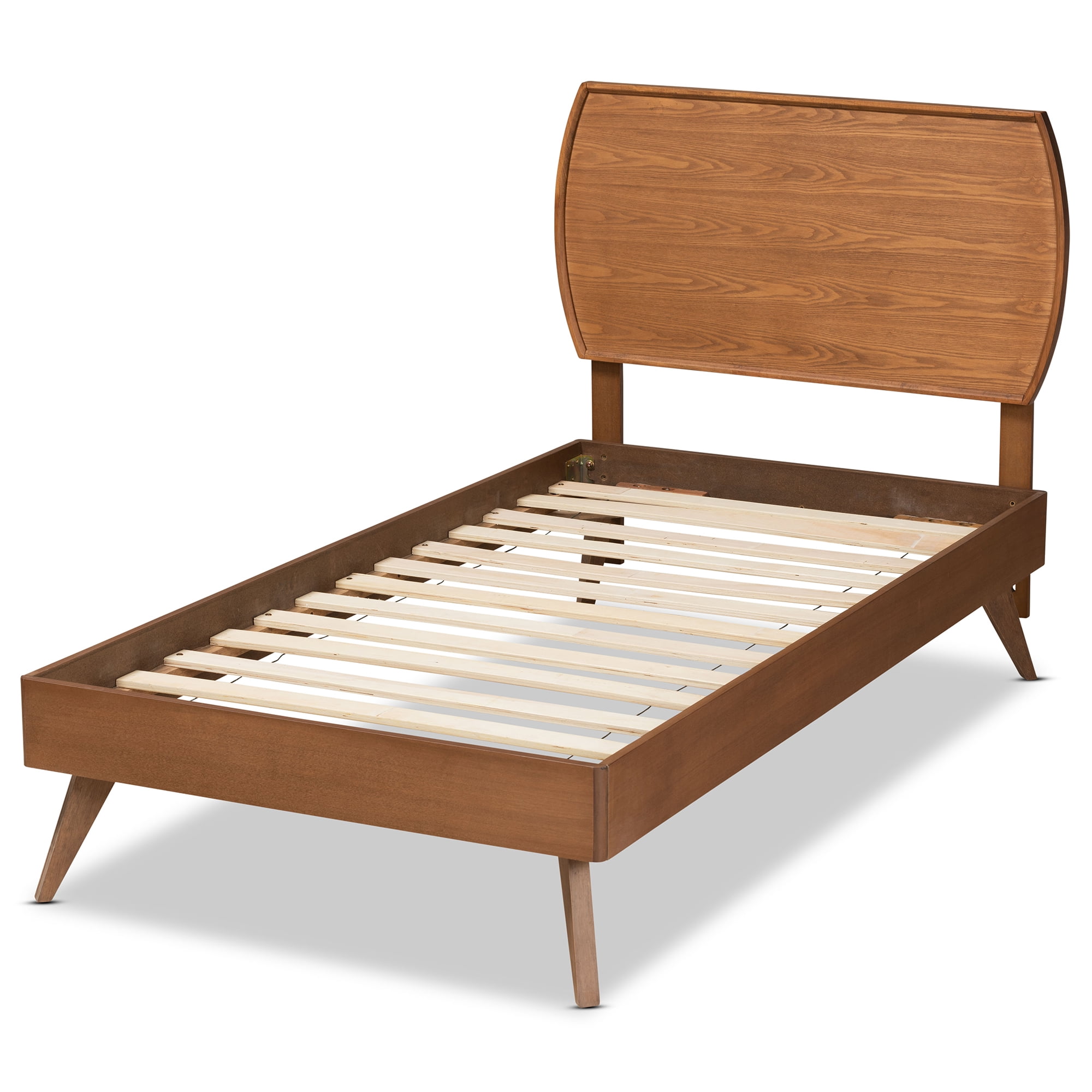 Baxton Studio Aimi Mid-Century Engineered Wood Platform Bed, Twin, Walnut Brown - Image 3