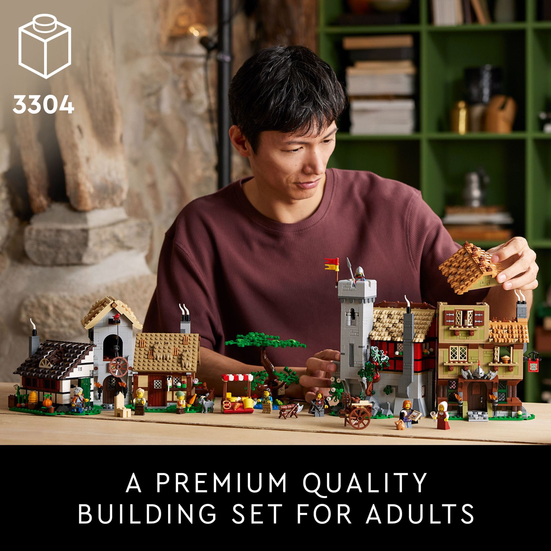 LEGO Icons Medieval Town Square Building Set for Adults - Office or Shelf Decor for Men & Women, Ages 18+ Years - W/ 8 Medieval Minifigures - Gift for Birthdays - 10332 - Image 4