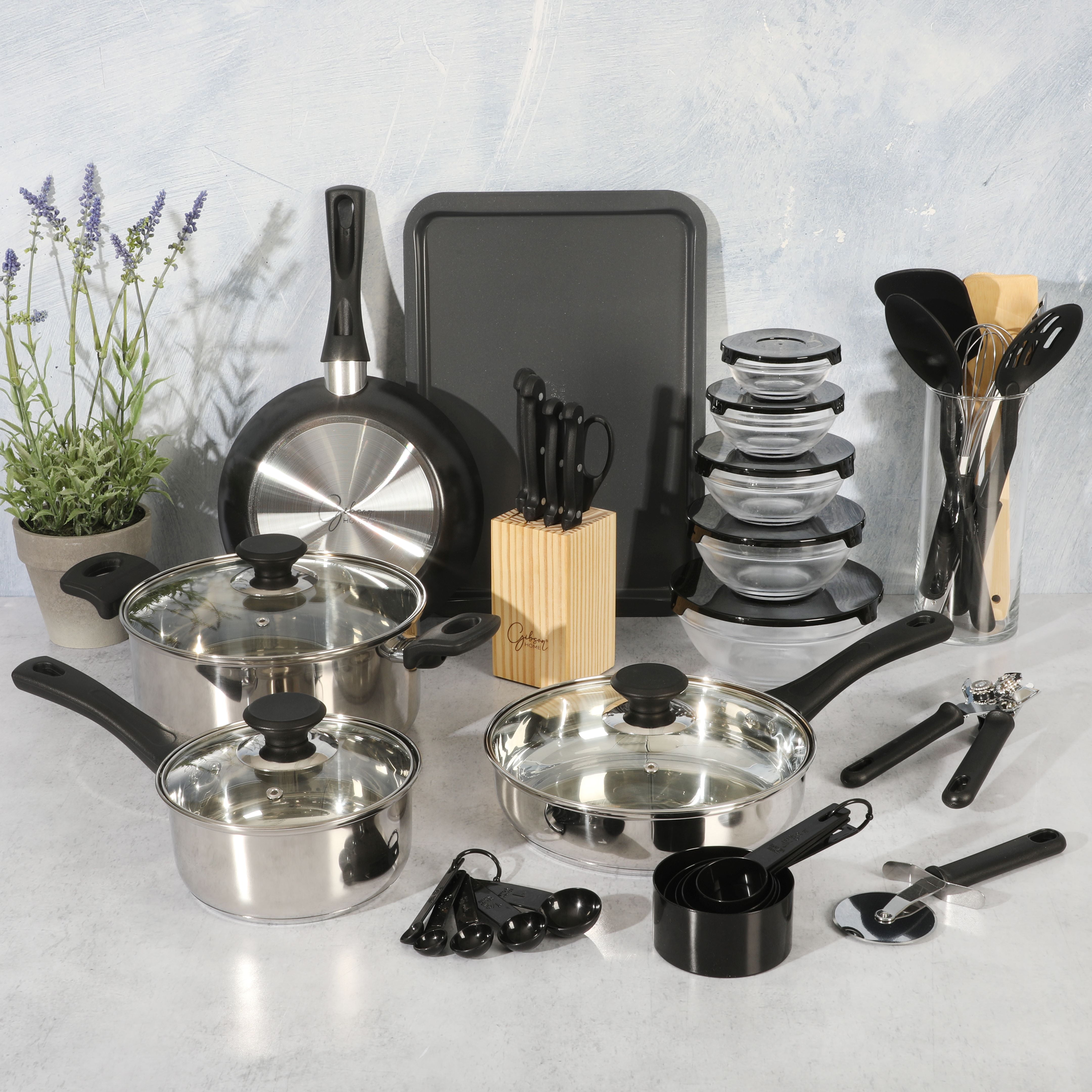 Gibson Home 71-Piece Cookware Set with Stainless Steel & Nonstick Cooking Pots & Pans, Bakeware & Cooking Utensils, Full Kitchen & Dinnerware Set - Image 39