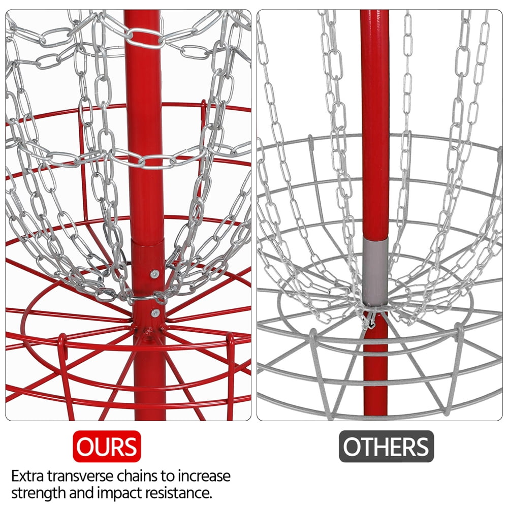 Alden Design 12-Chain Portable Disc Golf Basket Metal Flying Disc Golf Target, Red - Image 11