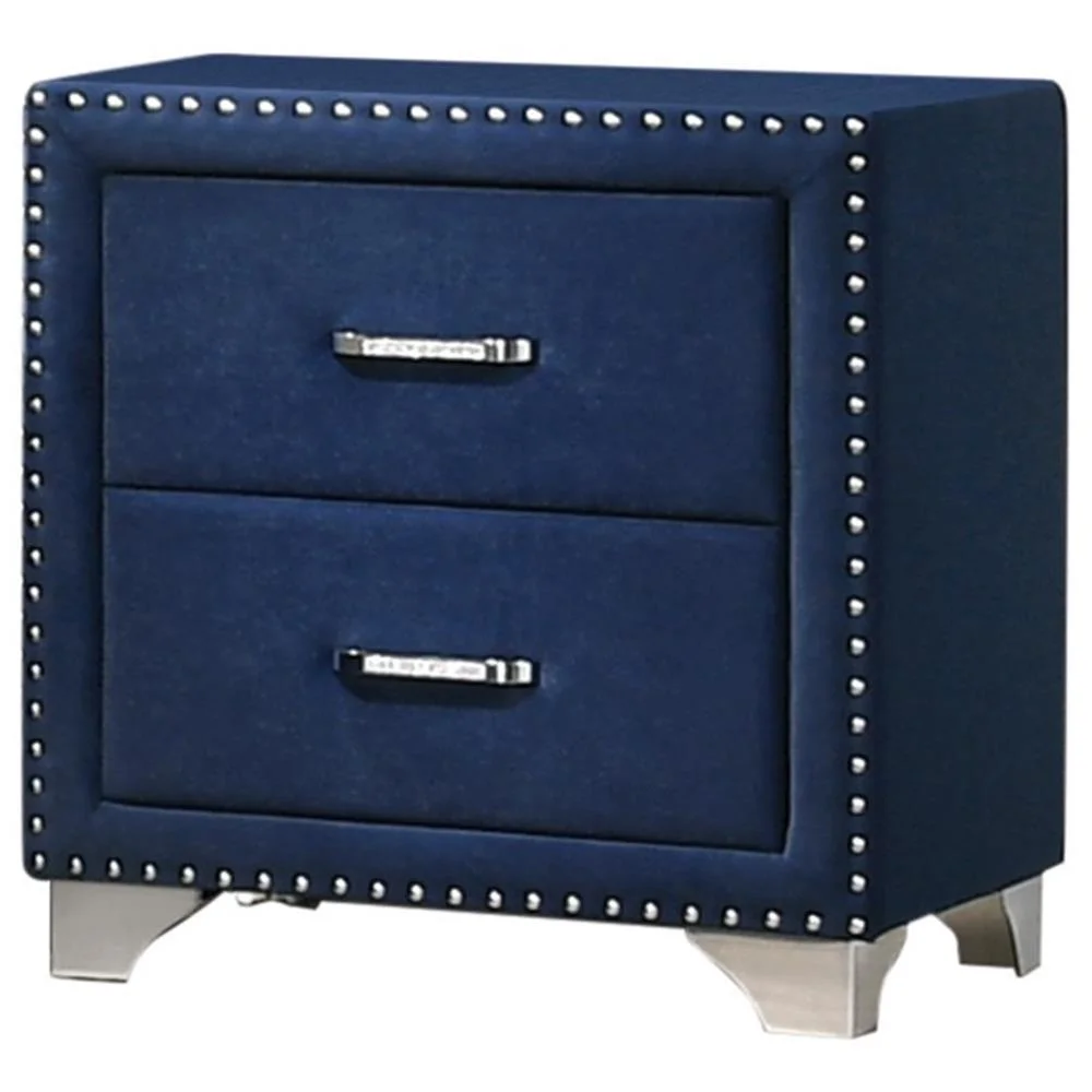 Melody 2-drawer Upholstered Nightstand Pacific Blue - Image 3
