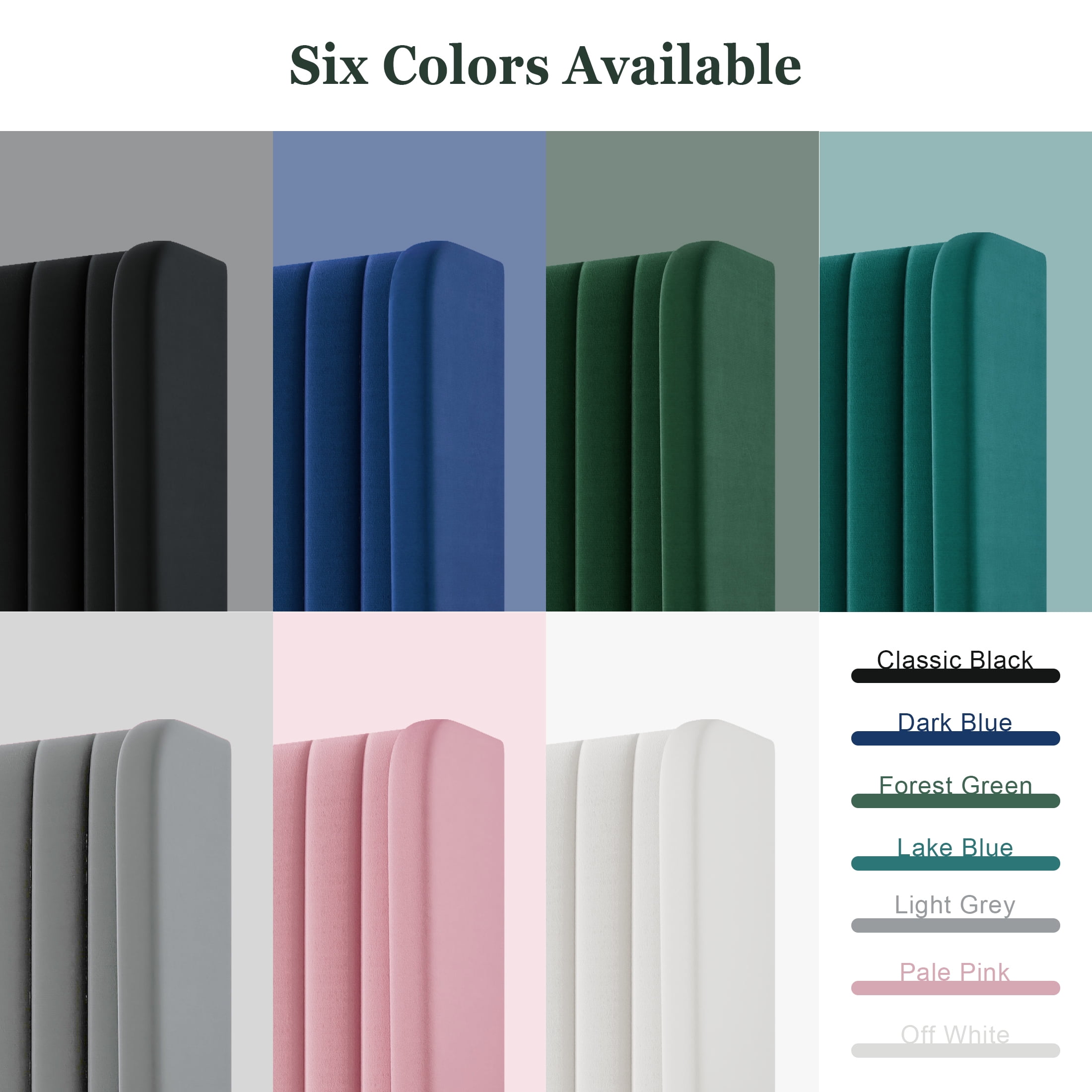 Amolife Queen Size Velvet Upholstered Bed with Wingback Headboard, Off-white - Image 7