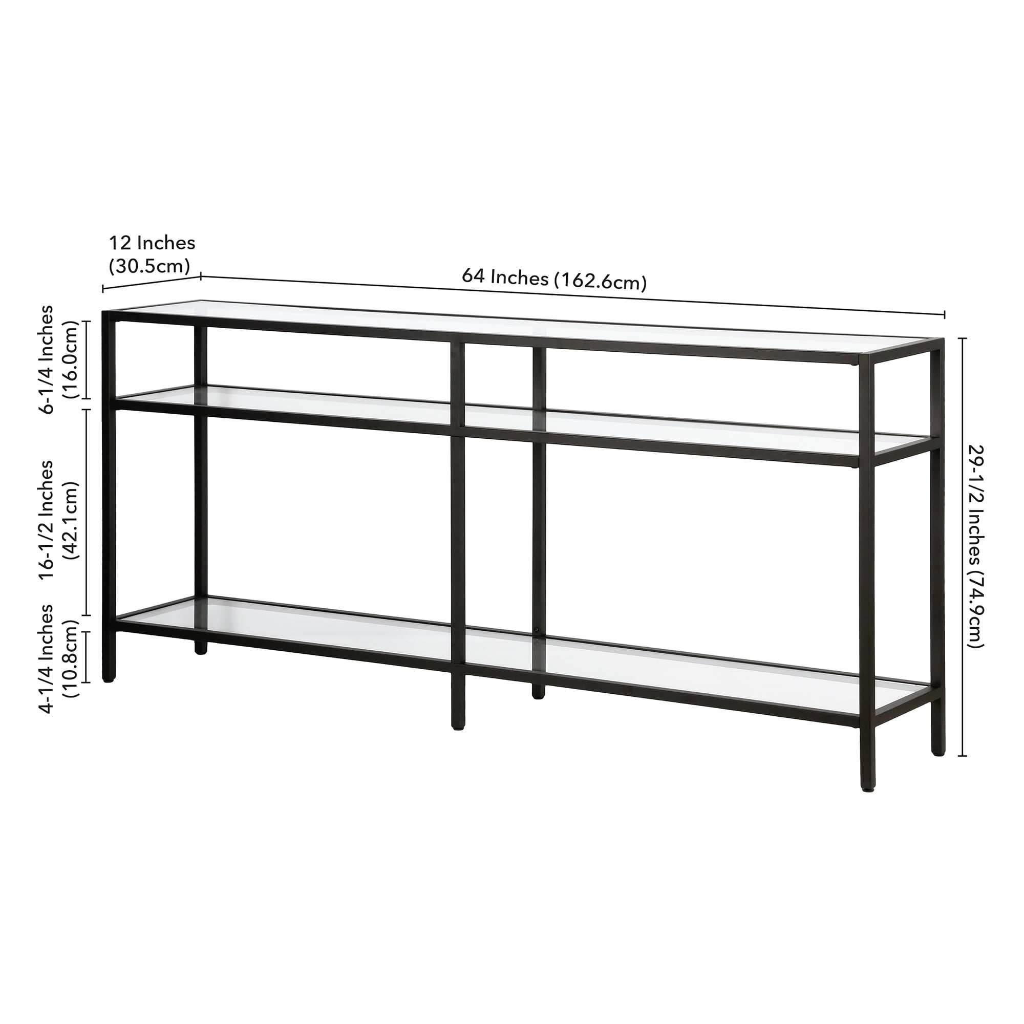 Evelyn&Zoe Sivil 64" Wide Rectangular Console Table, Blackened Bronze - Image 7
