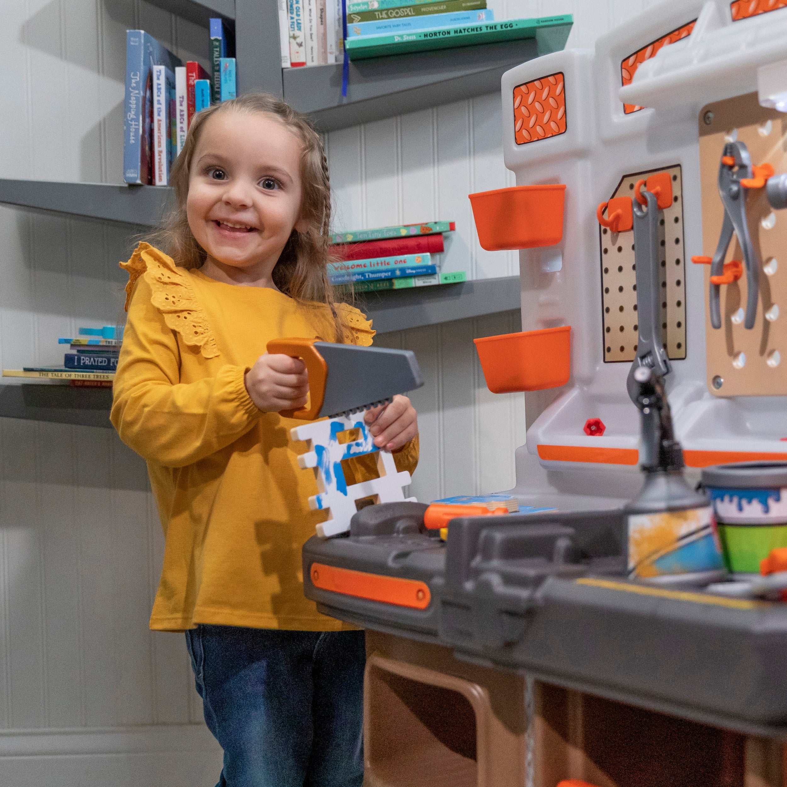 Step2 Big Builders Pro Workshop Multicolor Tool Bench, 27.50" x 34", 19 lb - Image 22