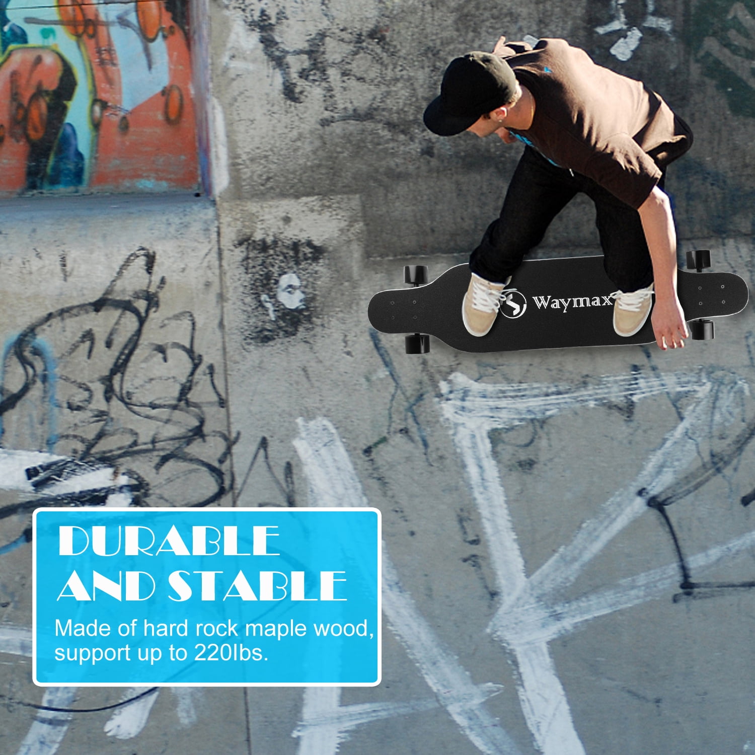 Longboard Skateboard Complete - 41 Inch Longboard for Hybrid, Freestyle, Carving, Cruising and Downhill with All-in-one T-Tool for Beginners - Image 4