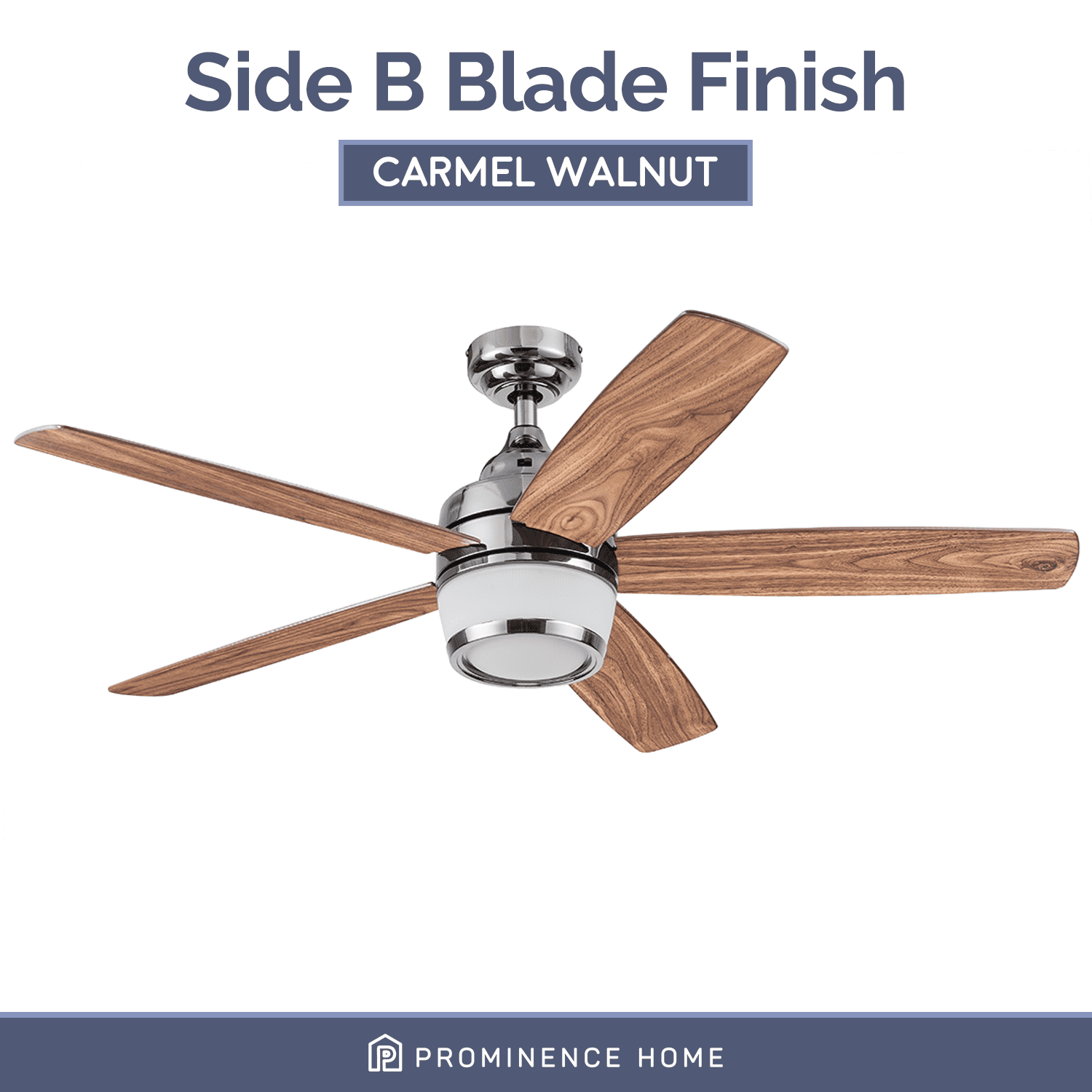 Prominence Home Tennyson 48" Gun Metal Modern Ceiling Fan with 5 Blades, LED Light Kit, Remote & Reverse Airflow - Image 6