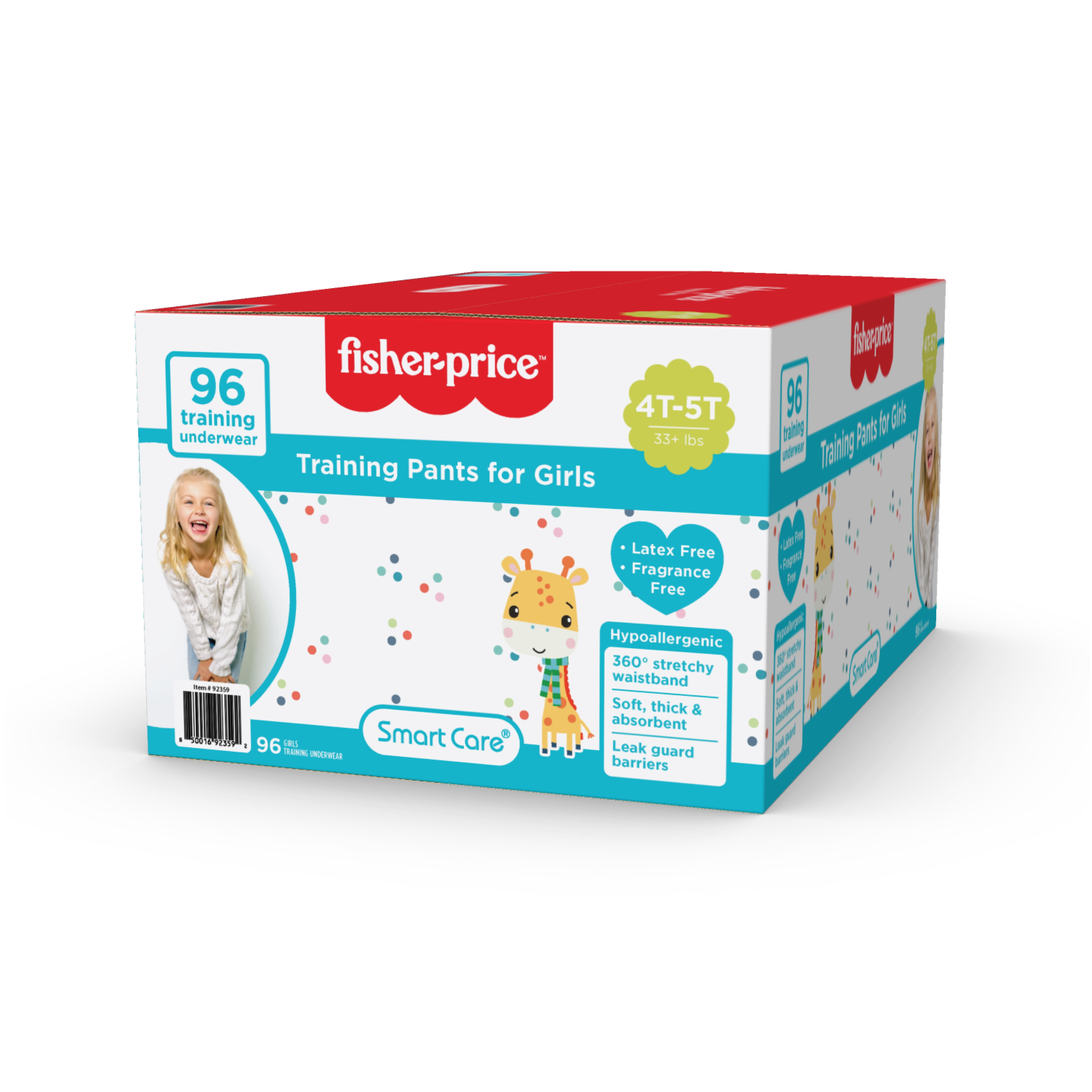 Fisher-Price Girls Disposable Training Pants for Toddlers, 4T-5T, 96 Count - Image 2